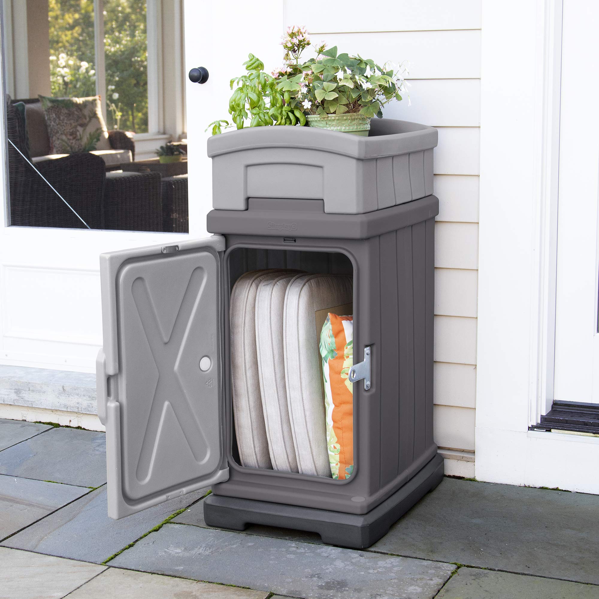 Simplay3 Delivery and Hide Away Storage Box - Secure Home Delivery Box for Packages Shipped to The Home 5 Cu. Feet, Gray