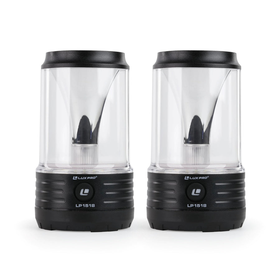 LP1518 LUXPRO Warm & Bright LED Lantern - Electric Lantern for Camping & Outdoor Use - Maximum Run Time of 16 Hours - 2 Pack
