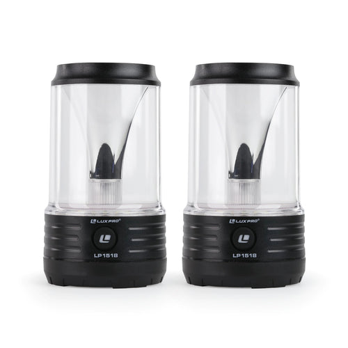 LP1518 LUXPRO Warm & Bright LED Lantern - Electric Lantern for Camping & Outdoor Use - Maximum Run Time of 16 Hours - 2 Pack