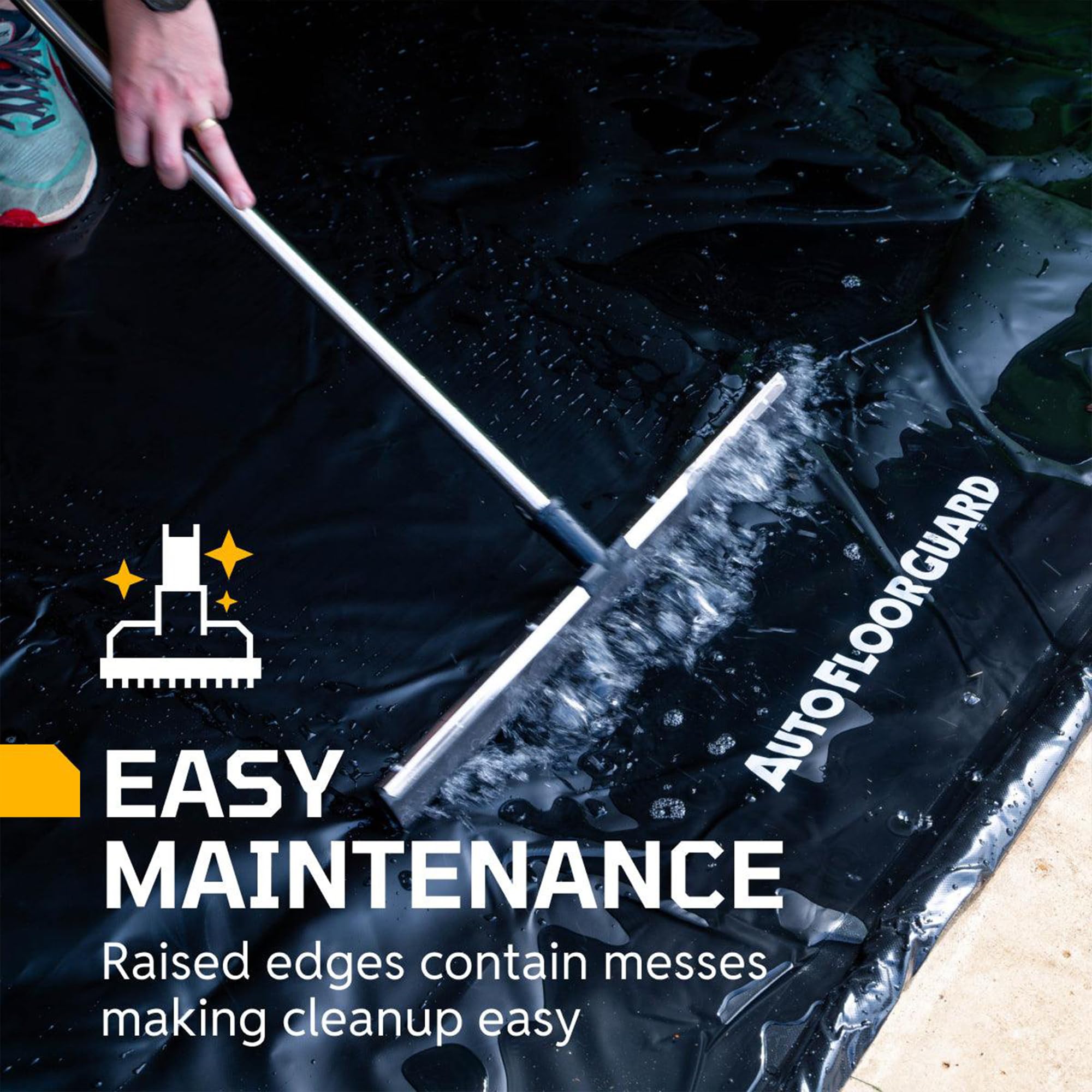 Heavy-Duty AutoFloorGuard Garage Containment Floor Mat for Mid-Size Vehicles, 7'9" x 18"