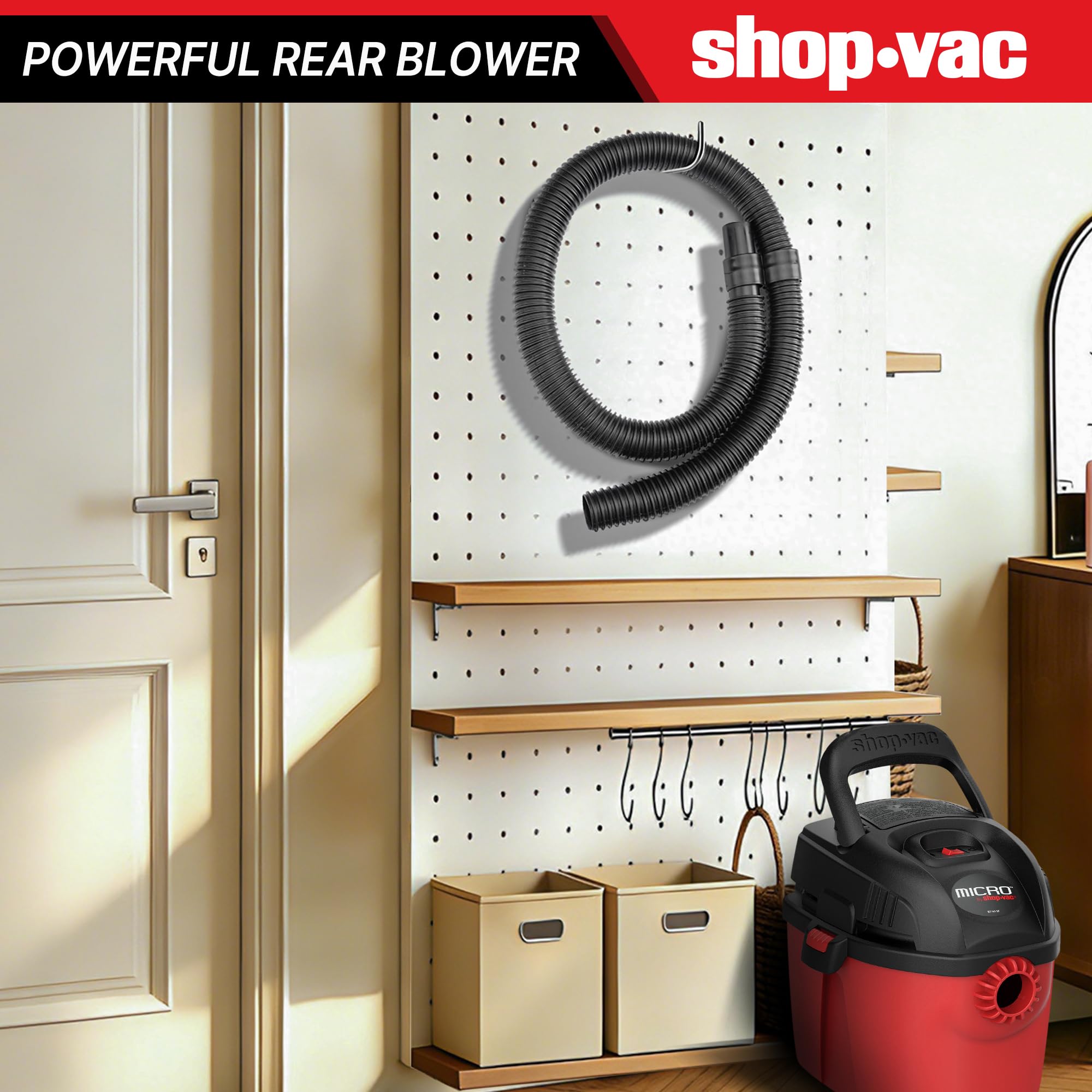 Flexible Hose Shop-Vac 9056400, 1-1/4 in. Diameter x 4 ft. Length, Durable For Wet/Dry Vacuums, Black (1-Pack)
