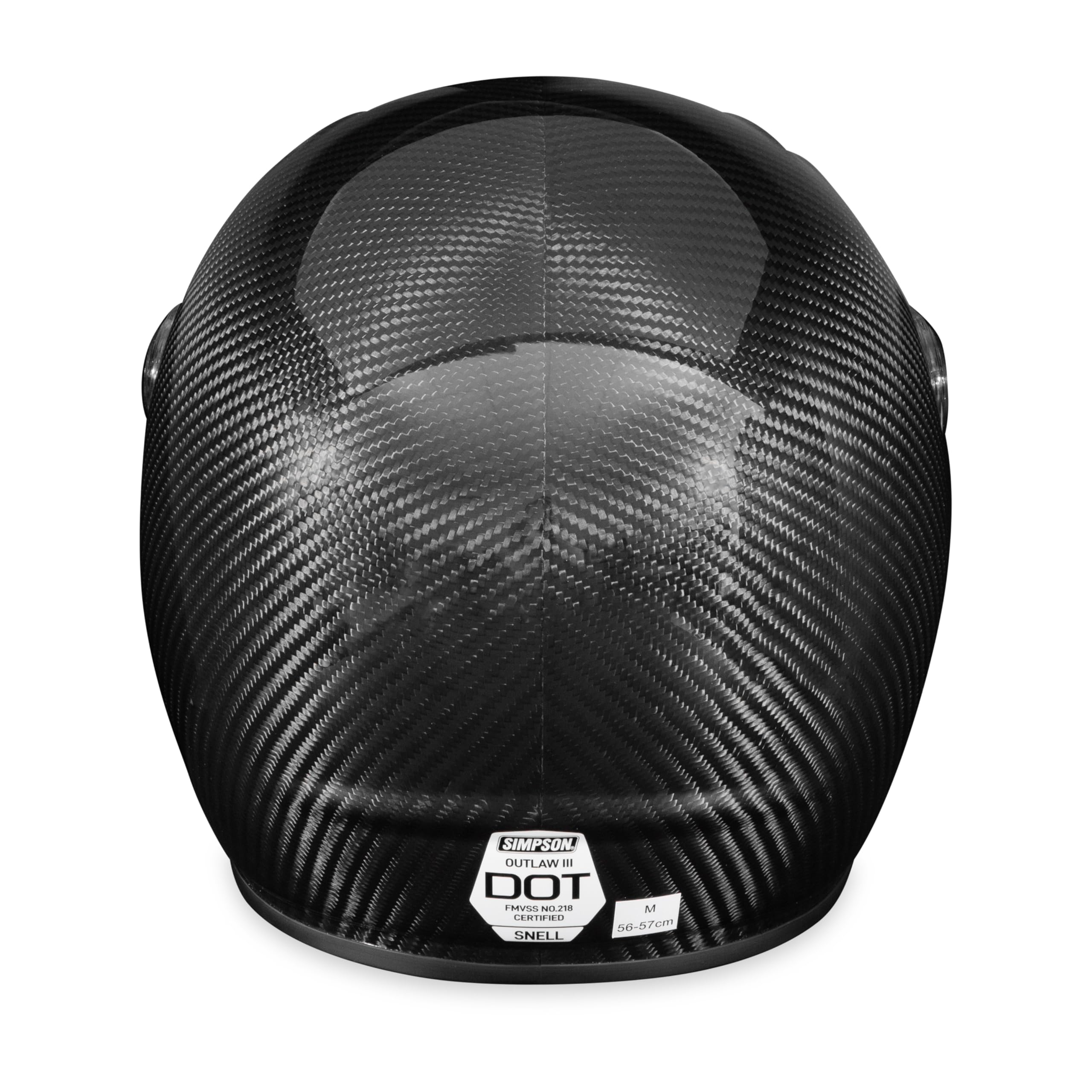 Outlaw Bandit Simpson 3 Motorcycle Helmet - Carbon Fiber - Large | Full Face with Clear 4 Position Racheting Visor Shield | Lightweight | Vented | DOT/Snell M2020 Approved for Street & Track (OB3CLG)