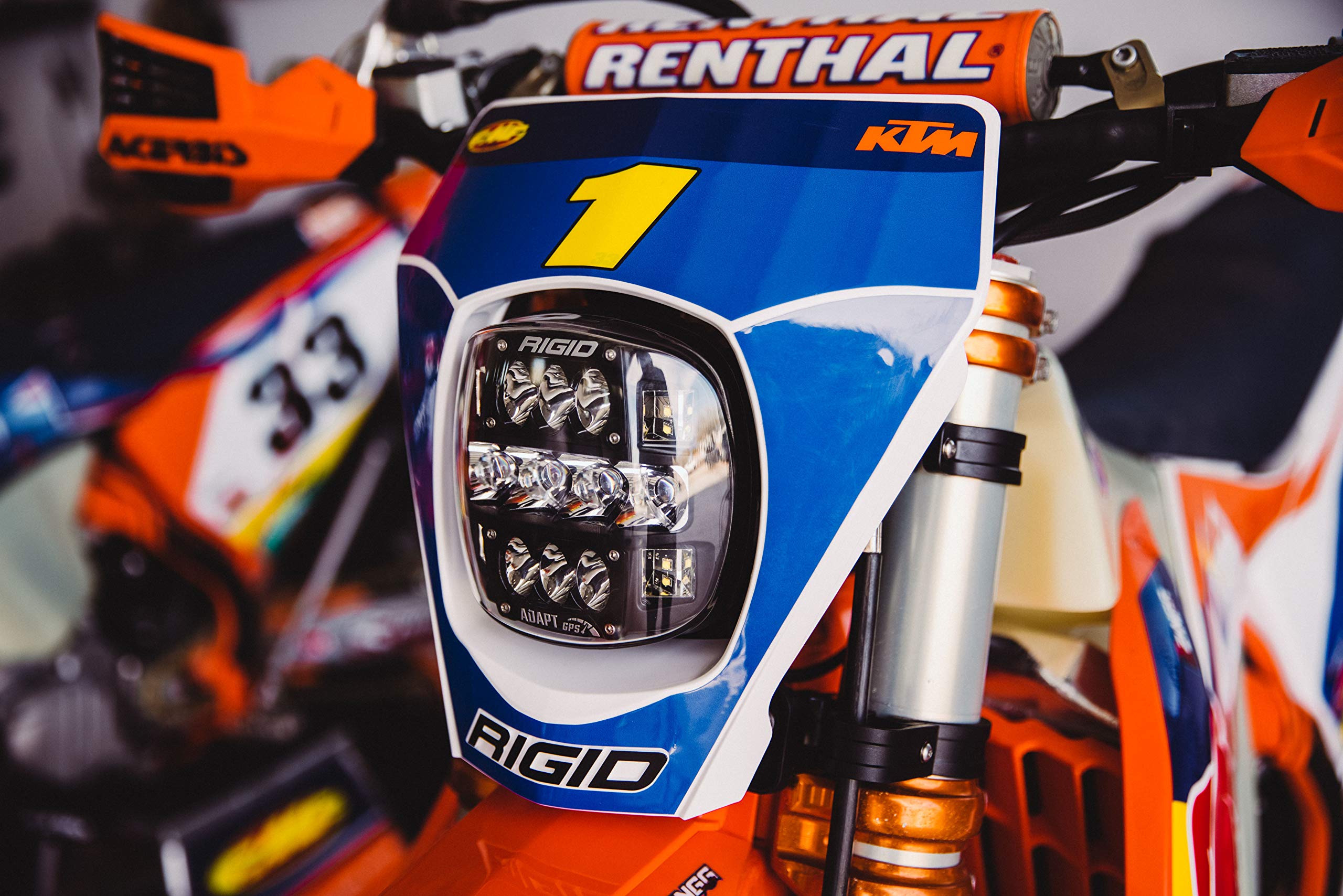 300417 Rigid Industries – XE Extreme Enduro LED Moto Kit – LED Light with 3 Lighting Zones – GPS Module (White)