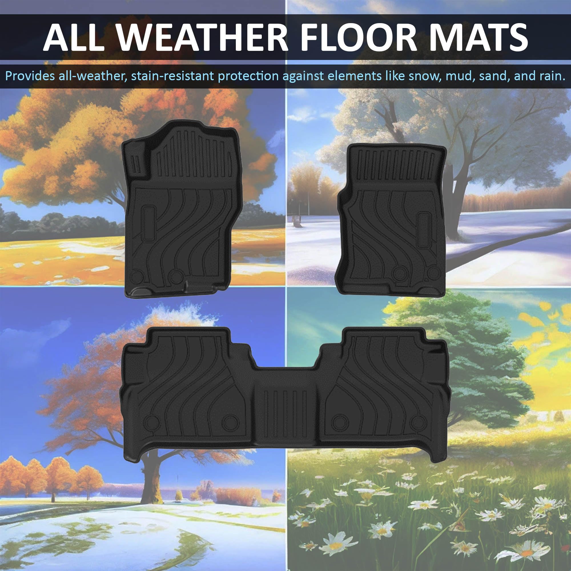 TOTALINER Black Horse Heavy Duty Floor Mat Anti-Skid Black 1.37'' Thickness Compatible with 2019-2023 Nissan Frontier-FMNFR19