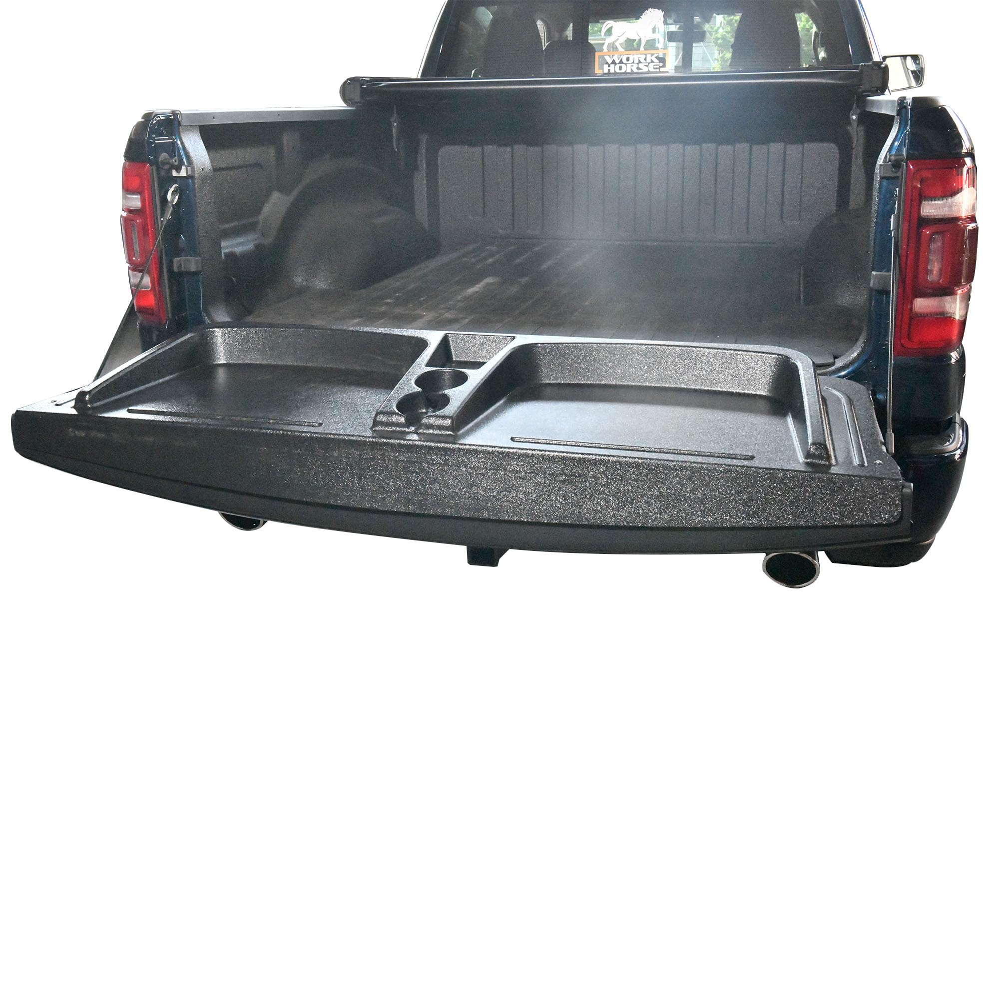TOTALINER Black Horse ABS Tail Gate Seat for Poolside, Tailgating, Camping, Sporting Events, Picnic, Outdoor Concerts and Beach Compatible with 2019-2024 Ram 1500-TGS-RA19