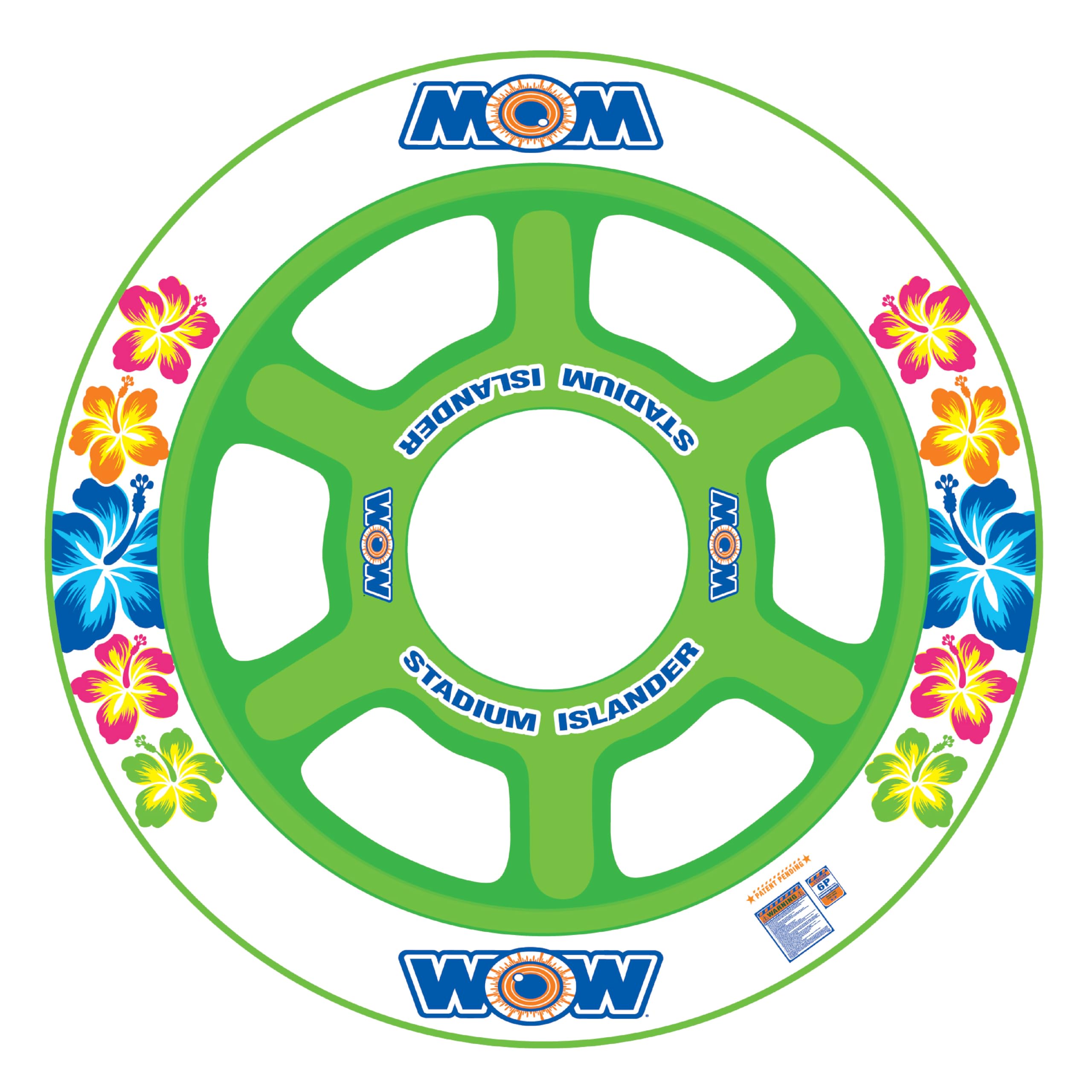 Stadium Islander WOW World of Watersports, HUGE Heavy Duty Floating Island with Mesh Seating and Backrest