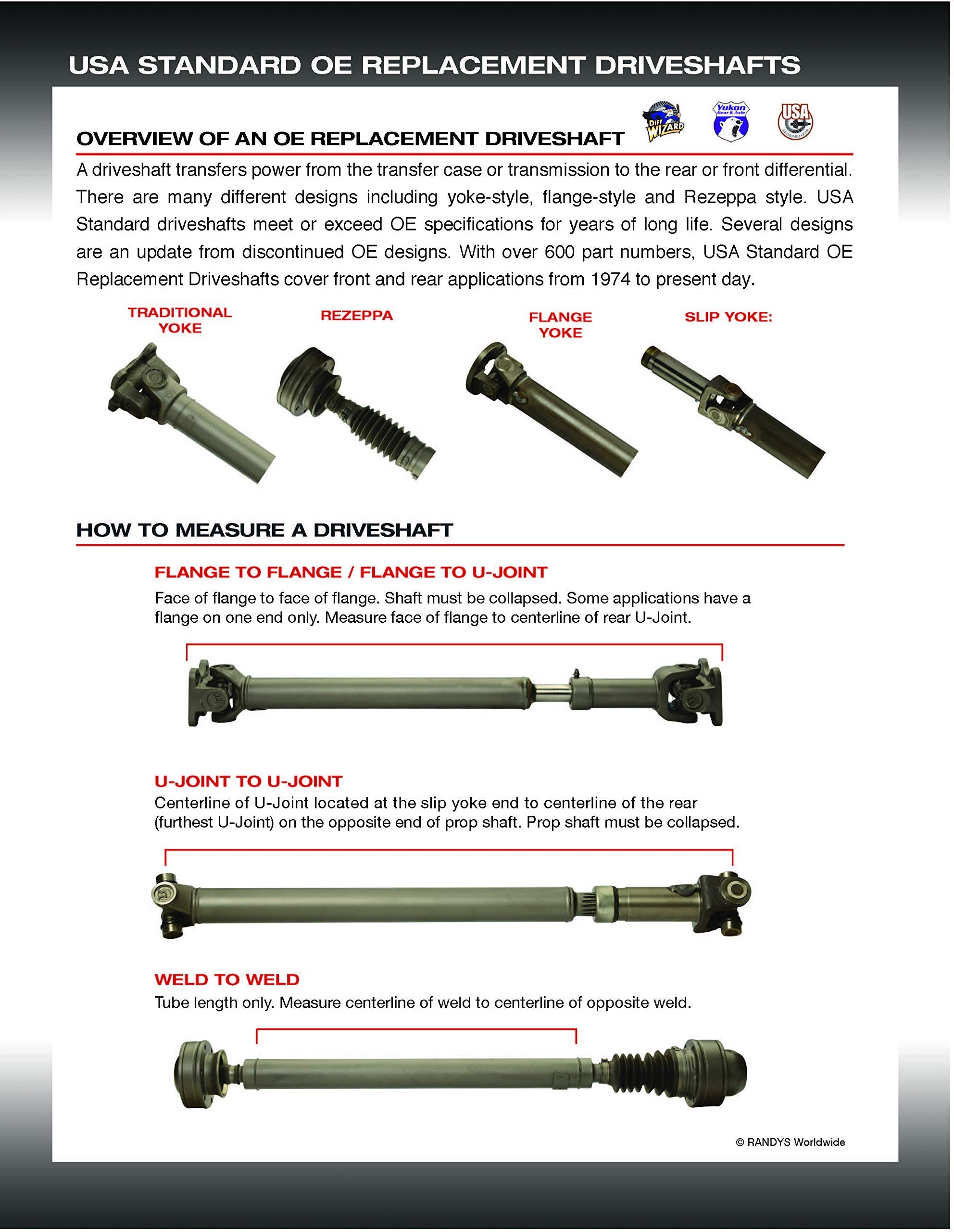 Rear Yukon Performance Driveshaft HD for 2018 Jeep JL Rubicon 4 Door, Manual