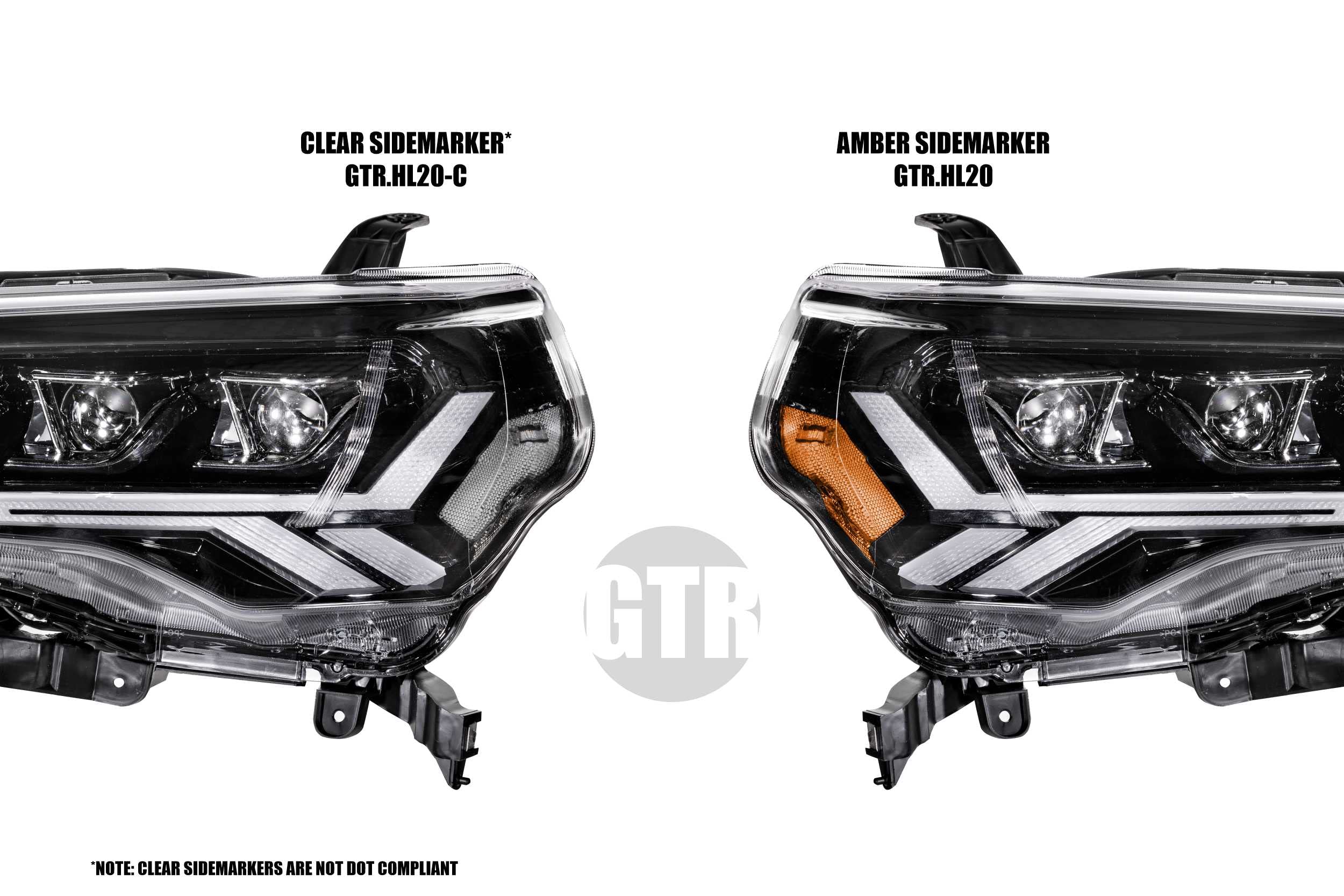 Carbide LED Headlights GTR Lighting Fits 14-20 Toyota 4Runner (Pair/Amber Sidemarker)