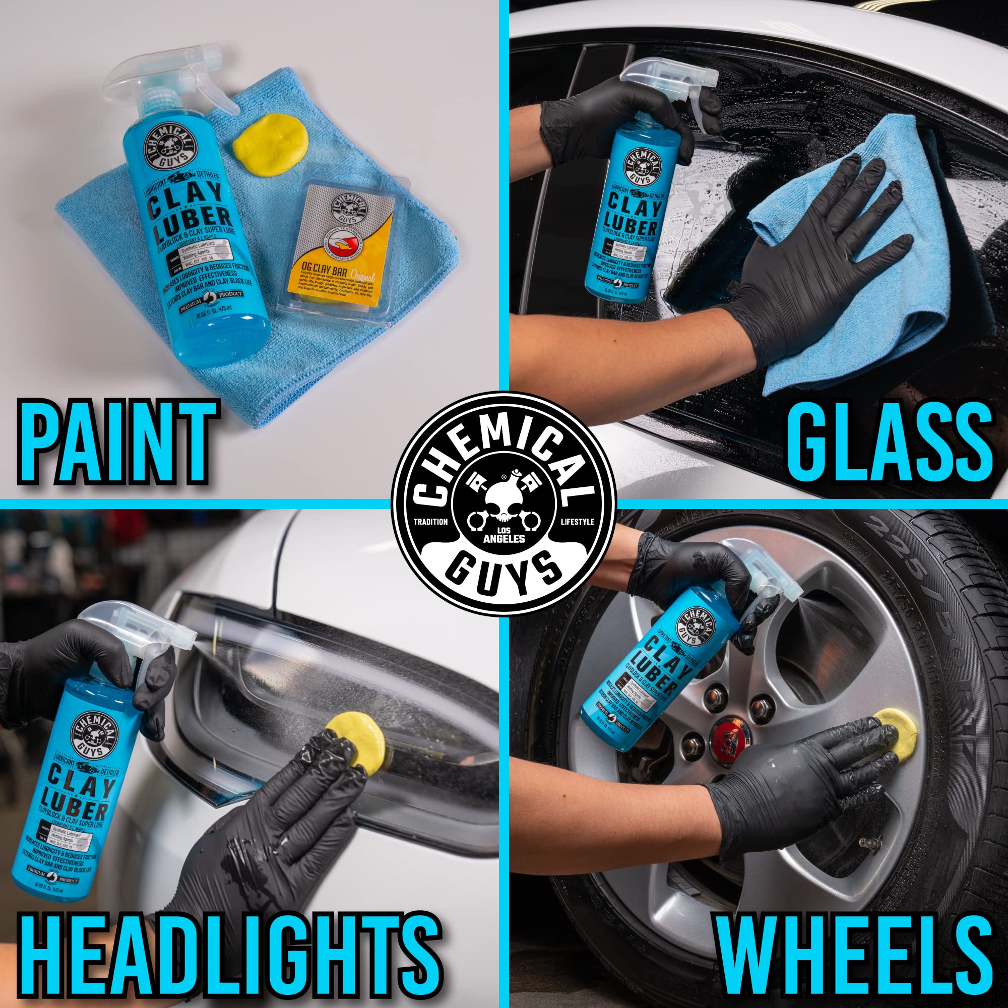Chemical Guys Clay Luber Synthetic Lubricant WAC_CLY_100_16 with Wetting Agents for Clayblock and Car Detailing Clay (Works on Cars, Trucks, SUVs, Jeeps & More), 16 fl oz