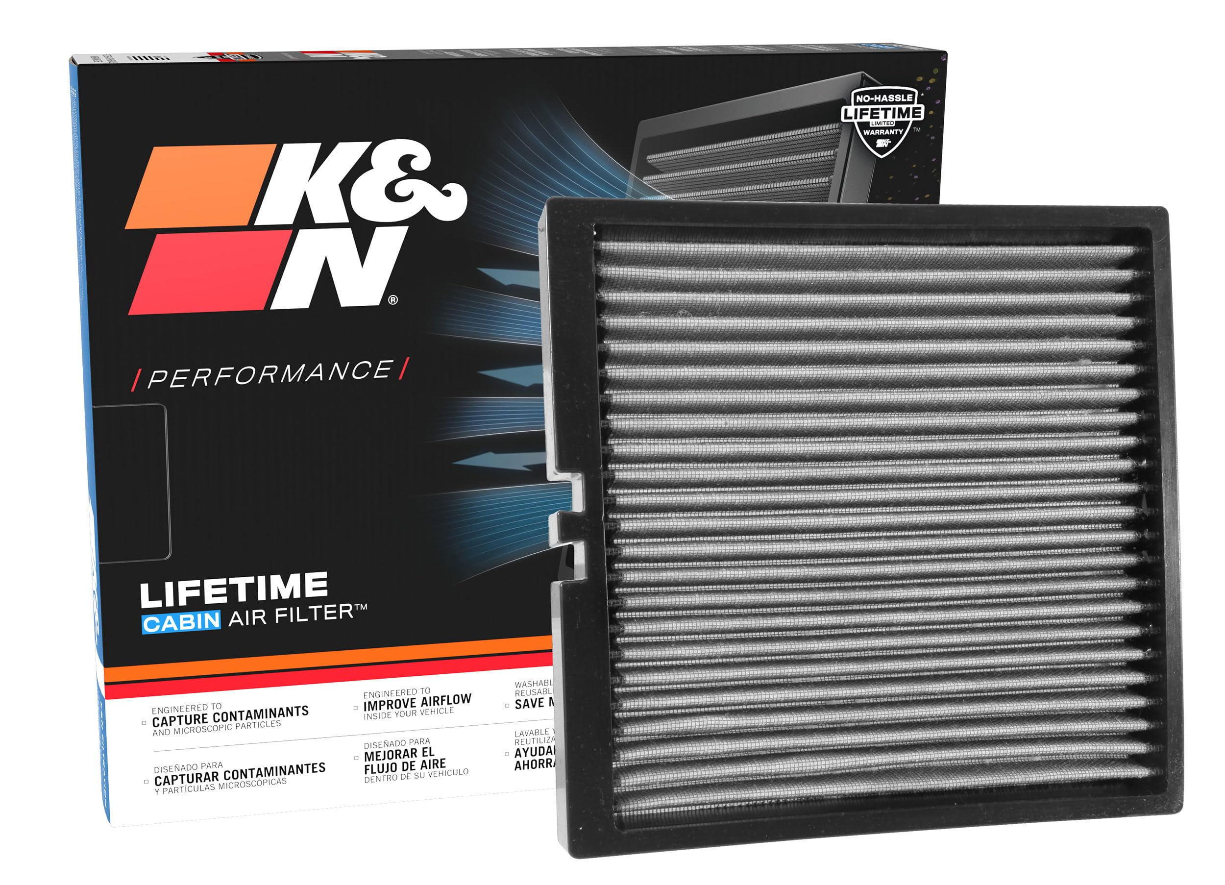 Cabin Air Filter K&N LIFETIME: Premium, Washable, Clean Air for your Cabin: Compatible with 2014-2020 Chervolet/Cadillac/GMC: Silverado, Sierra , Subruban, Tahoe , VF2044