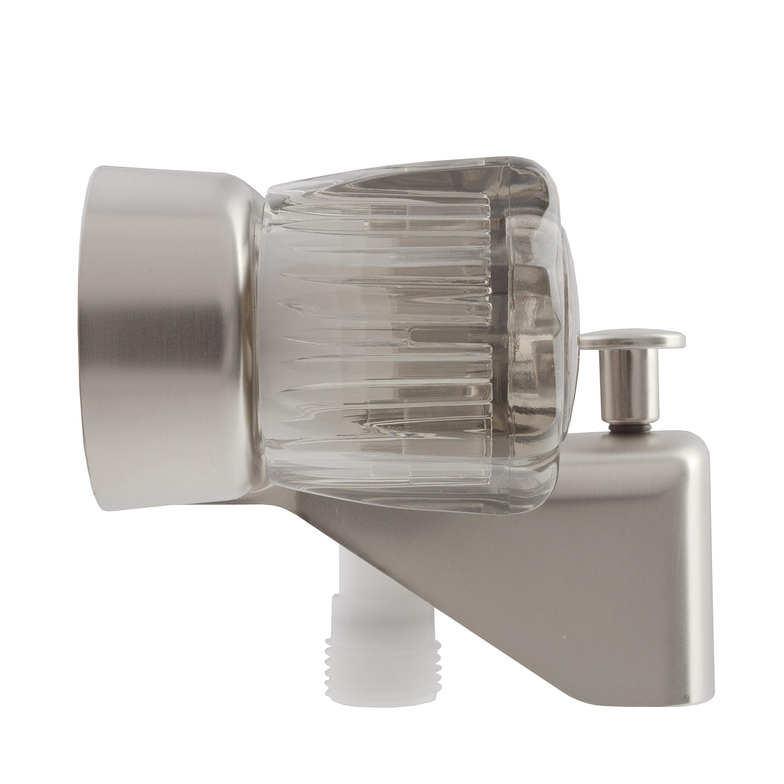 Dura Faucet RV Tub & Shower Faucet Valve Diverter DF-SA110S-SN with Smoked Acrylic Knobs (Brushed Satin Nickel)