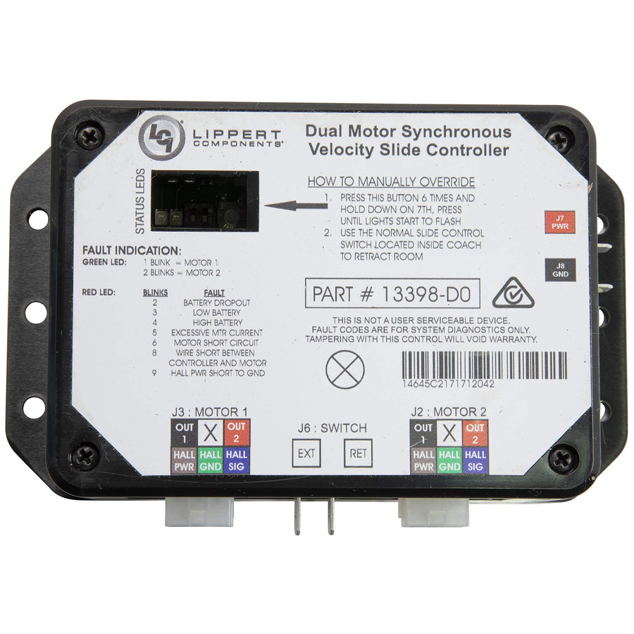 Lippert V-Sync II Replacement Controller for Various In-Wall Slide-Outs, Version 13398-DO Assembly for 3398-C2 Controllers, Exact-Match Component - 211852