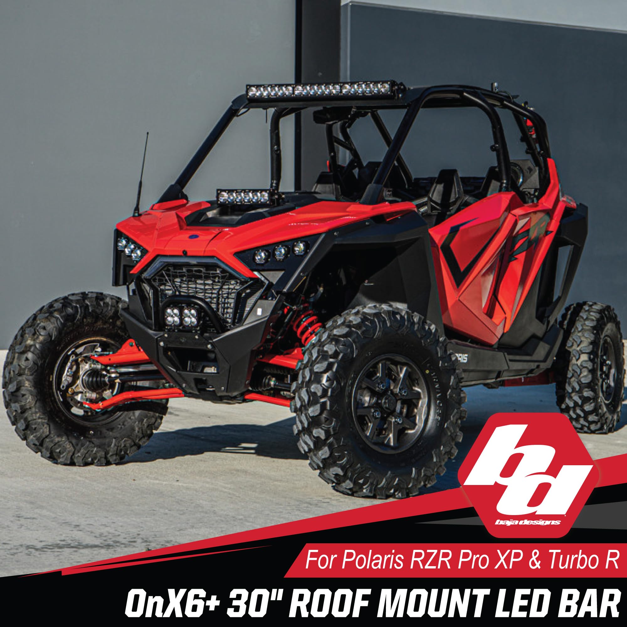 20-inch Baja Designs OnX6+ Roof Mount LED Light Bar Kit for Polaris RZR Pro XP and Turbo R (Driving/Combo, Clear)