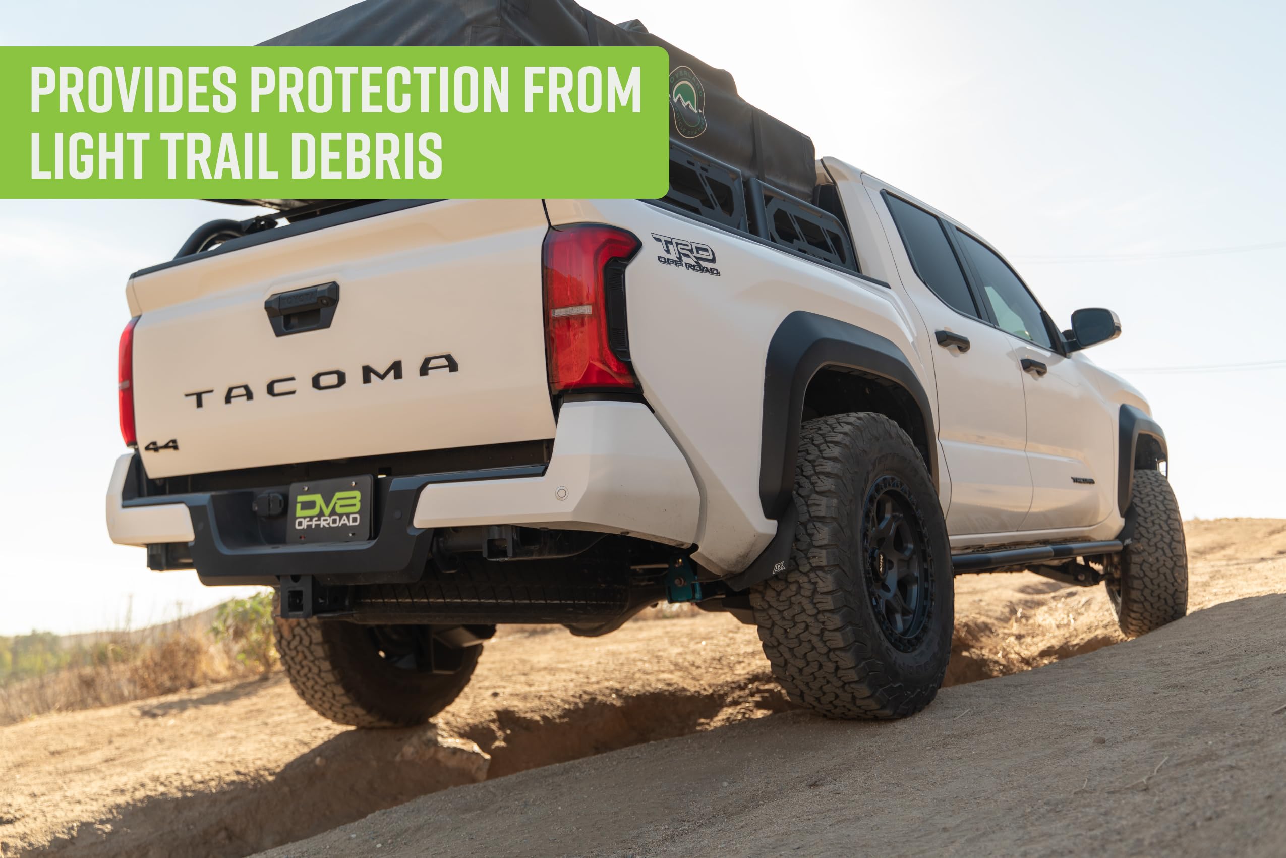 OE Plus DV8 Offroad Side Steps for 2024 Toyota Tacoma Double Cab | Anti-Slip Design | Mounts to Body/Pinch Weld | Provides Protection from Light Trail Debris | Retains OEM Ground Clearance | Steel