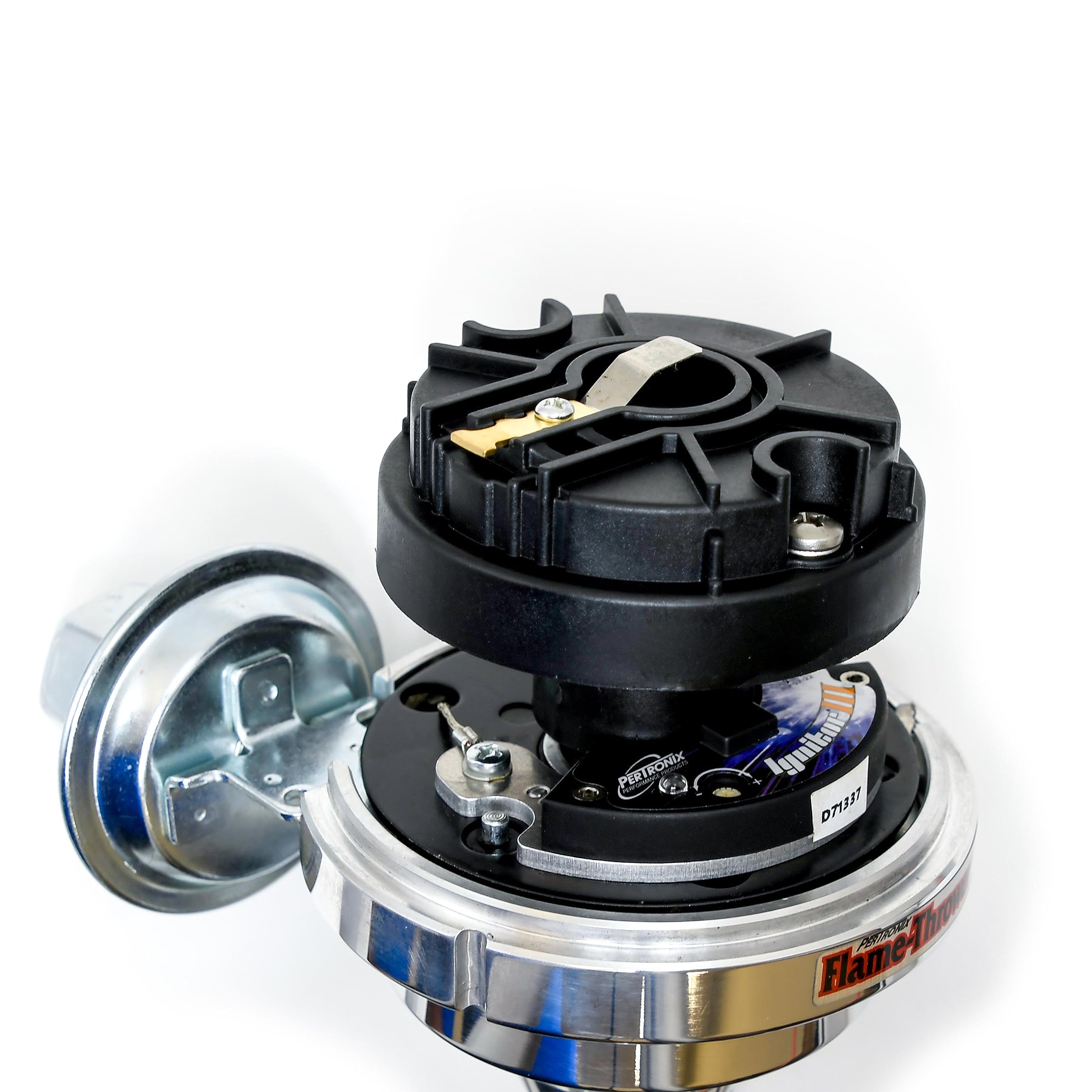 Pertronix Flame-Thrower D7133700 Black Cap Billet Electronic Distributor with Ignitor III Technology for Ford FE 352-428