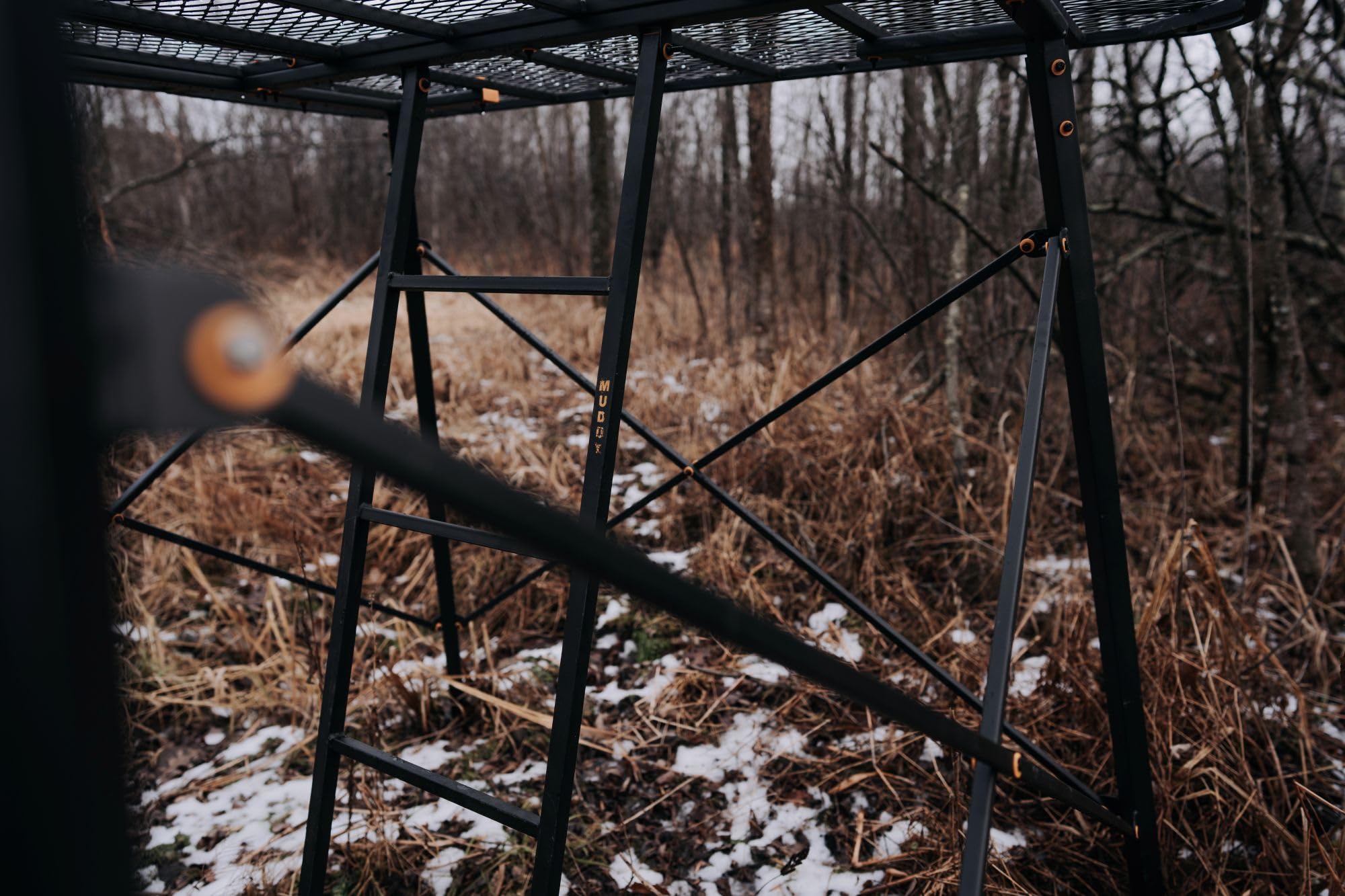 65" L x 65" W x 5' H Muddy Ground Blind Platform - Durable Powder-Coated Steel Outdoor Hunting Trap Door Universal Platform, Ground Blind Not Included