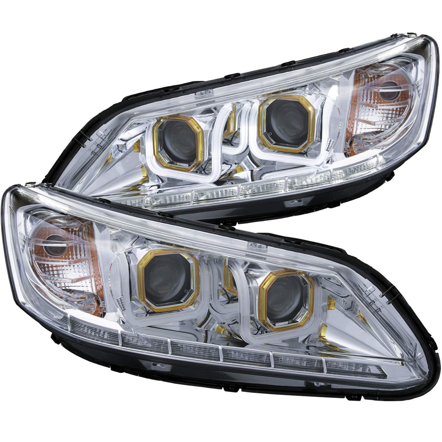 Chrome/Clear/Amber AnzoUSA Bar Style Projector Headlight for Honda Accord