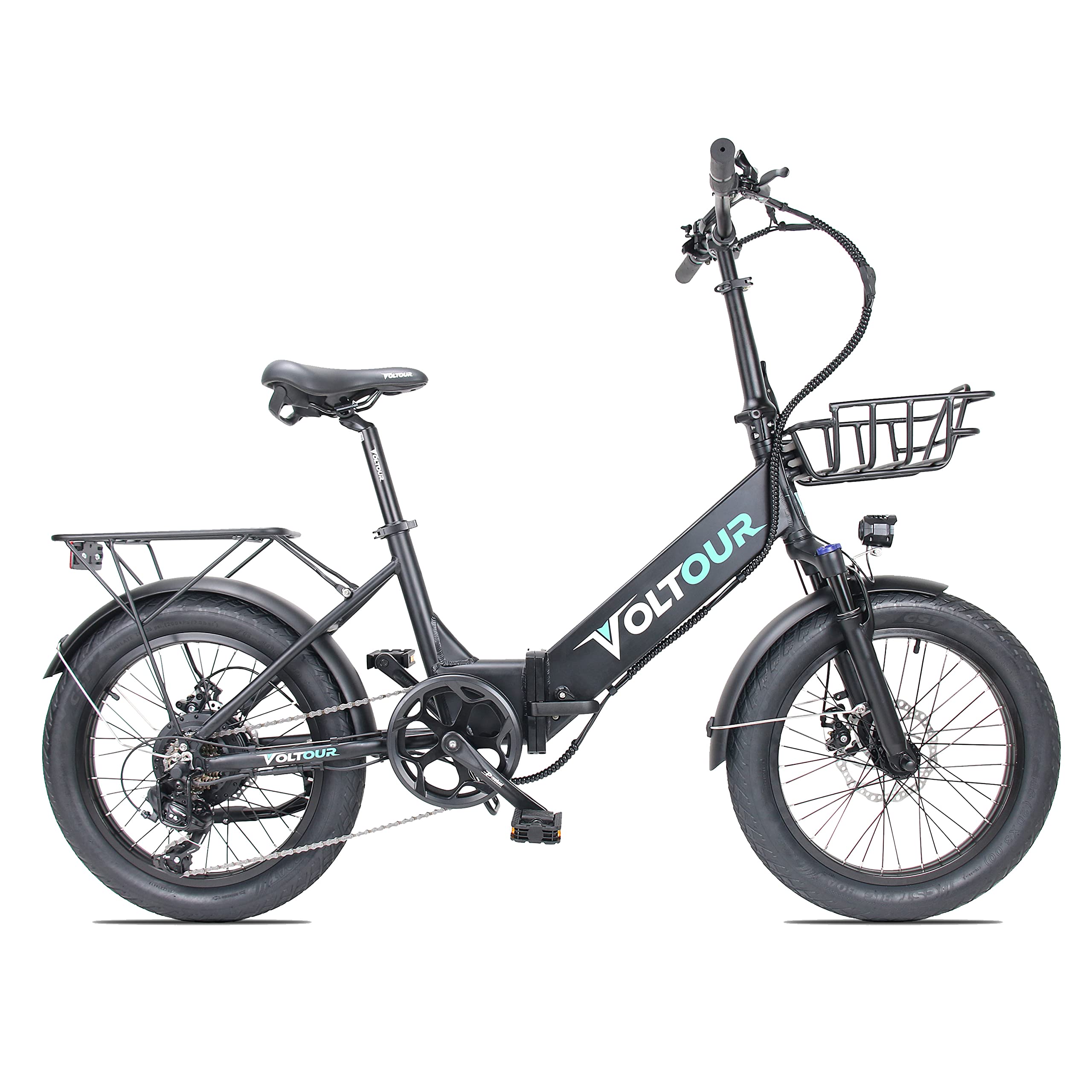 20" Folding E-Bike Voltour 320-STFDBLK with Step Thru Frame - 500W, Black