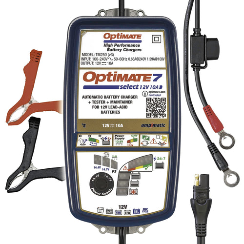 12V 10A Optimate 7 Select - TM-251v3, 9-Step Gold Series Battery Saving Charger & maintainer