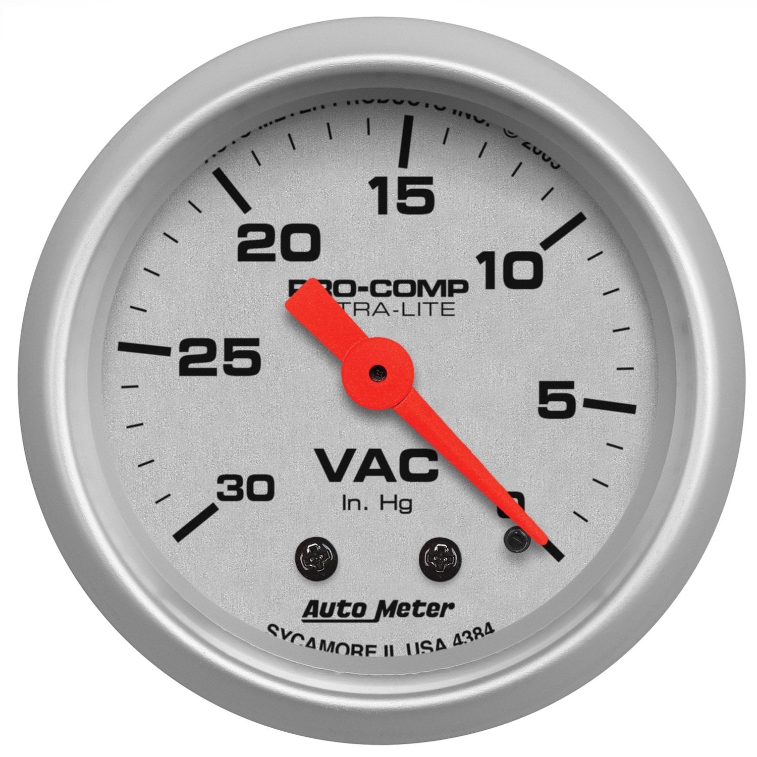 Auto Meter Ultra-Lite 4384 Mechanical Vacuum Gauge Regular, 2.3125 in.