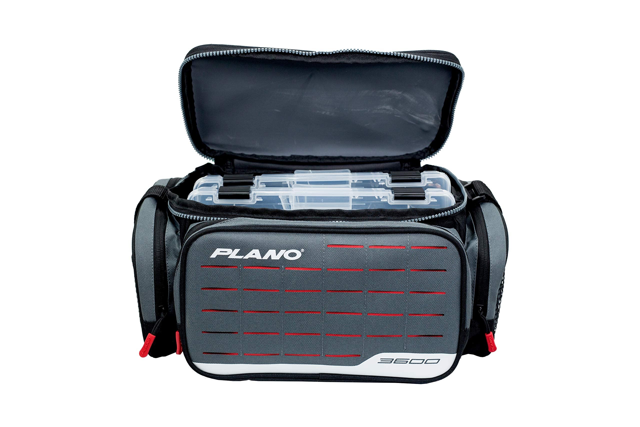 Plano 3600 Weekend Series Tackle Case, Medium, Gray Fabric, Includes 2 Stowaway Utility Storage Boxes for Fishing Baits & Lures, Premium Soft Fishing Storage