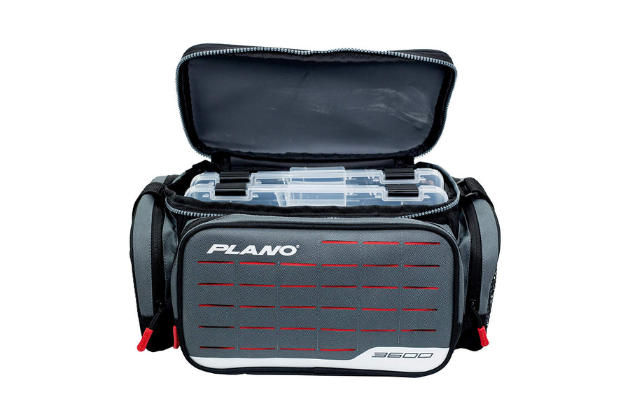 Plano 3600 Weekend Series Tackle Case, Medium, Gray Fabric, Includes 2 Stowaway Utility Storage Boxes for Fishing Baits & Lures, Premium Soft Fishing Storage