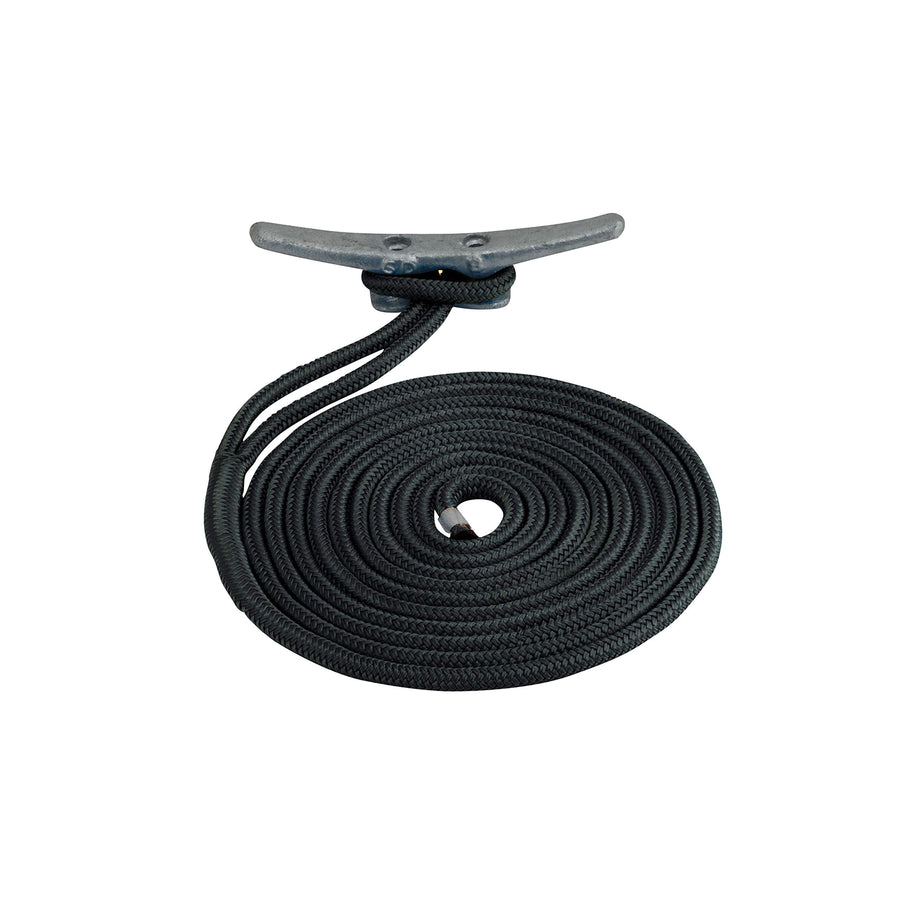 Double Braided Nylon Sea Dog 302112020BK-1 Dock Line, 1/2" x 20' / Black