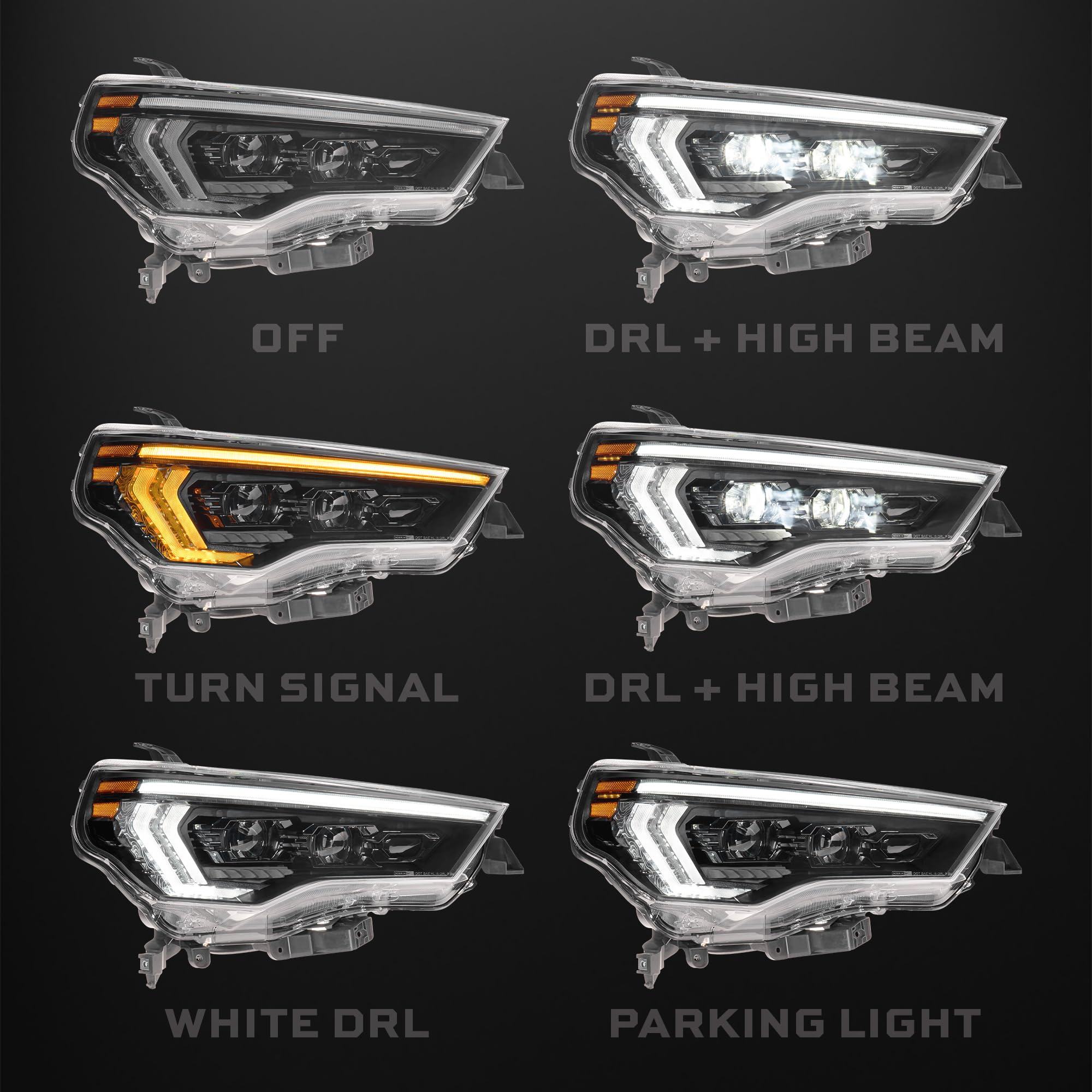 Morimoto XB Hybrid Evo LED Headlights for Toyota 4Runner 14-24 (LF2-531Y)