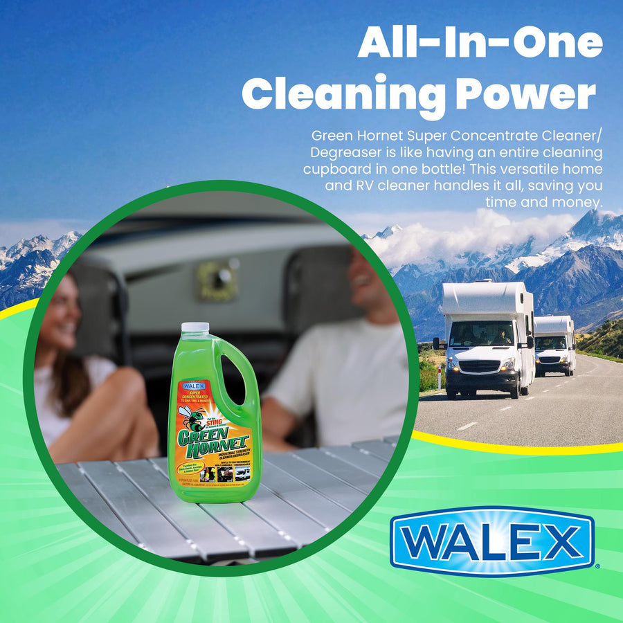 Heavy Duty Walex Green Hornet Degreaser Cleaner Multi-Purpose for Car, Home, RV Awning, Shower, Rubber Roof, Black Streak Remover, GH64OZ, 64 oz.