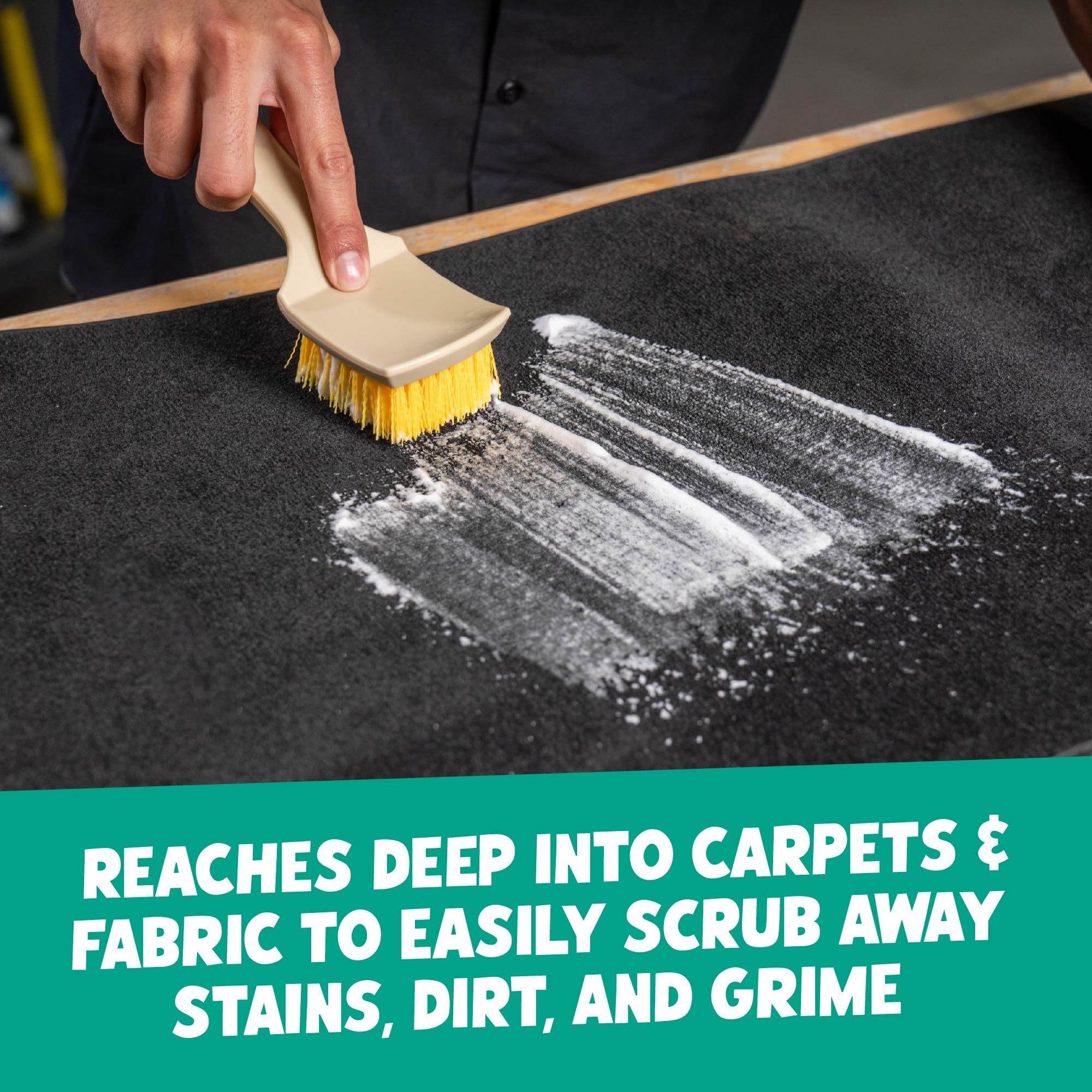 Induro 7 Chemical Guys Heavy Duty Interior Carpet & Upholstery Detailing Brush – Durable Bristles, Car Carpet Brush for Deep Cleaning Fabric, Mats & Seats, Ergonomic Grip for Comfort and Control