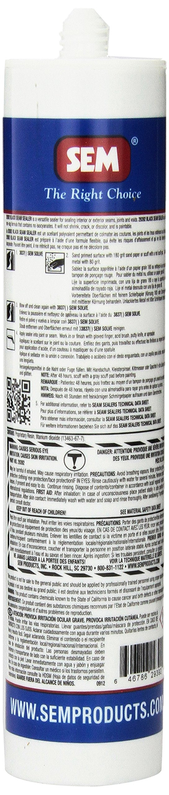 Black SEM 29392 Seam Sealer - 10.1 fl. oz.