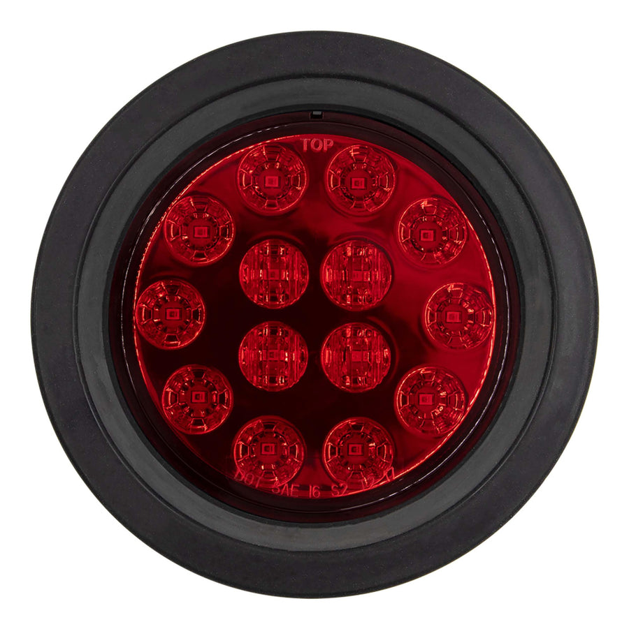 4 Inch Round Trailer Led Light - Heise with Grommet - Red, Round Trailer LED (HE-TR4001)