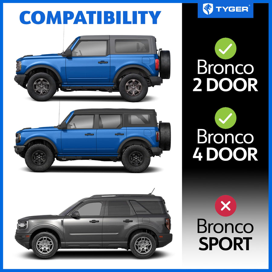 Tyger Auto Hitch & Cover Kit TG-HC2F333B Compatible with 2021-2026 Ford Bronco (2 Door & 4 Door) | Not for Bronco Sport | Factory Style 2 inch Rear Receiver Hitch Tow Towing Trailer Hitch