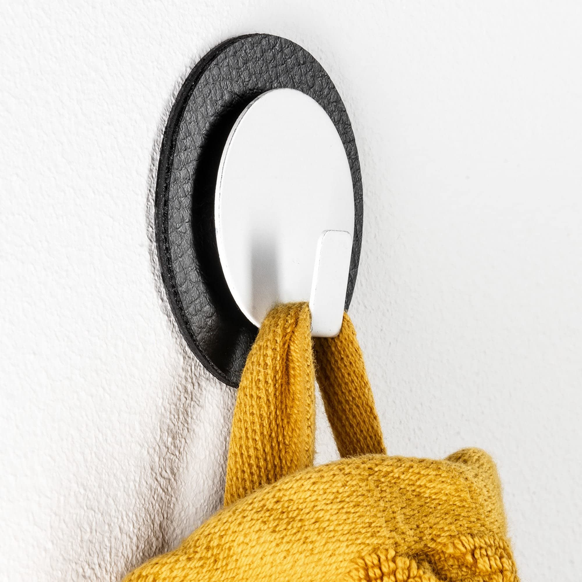 silwy® Magnet-Haken Clever INKL. Metall-Nano-Gel-Pad in 6,5 cm Black - nie Wieder Bohren Oder Schrauben - Perfekt für kleinere Gegenstände & Kleine Küchenhelfer