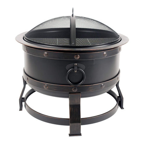 Pleasant Hearth Killian OFW307R fire Pit, Rubbed Bronze