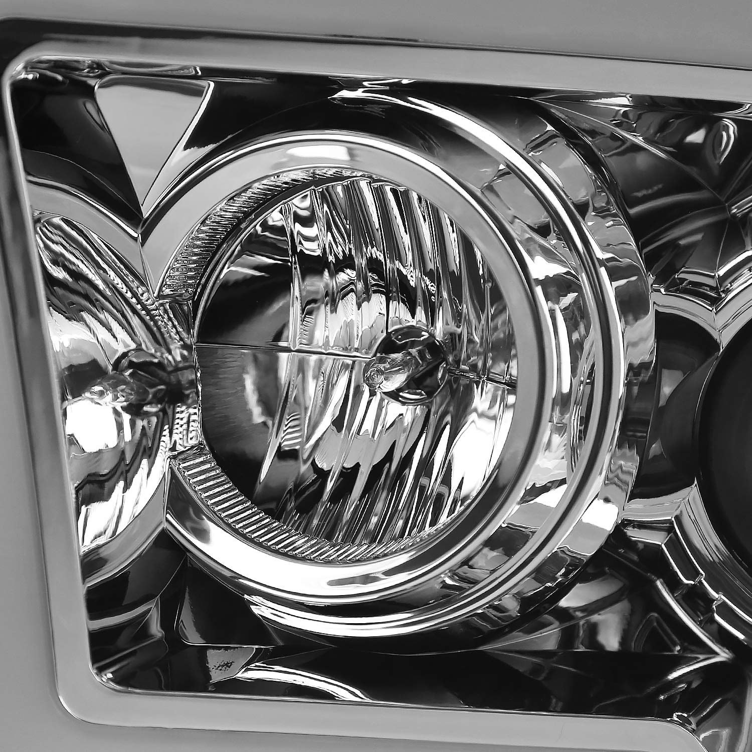 Chrome Projector Headlights SPEC-D TUNING w/Sequential Switchback LED Signal Compatible with 2009-18 Dodge RAM 1500/2500/3500, 2019-24 Dodge RAM 1500 Left + Right Pair Headlamps Assembly