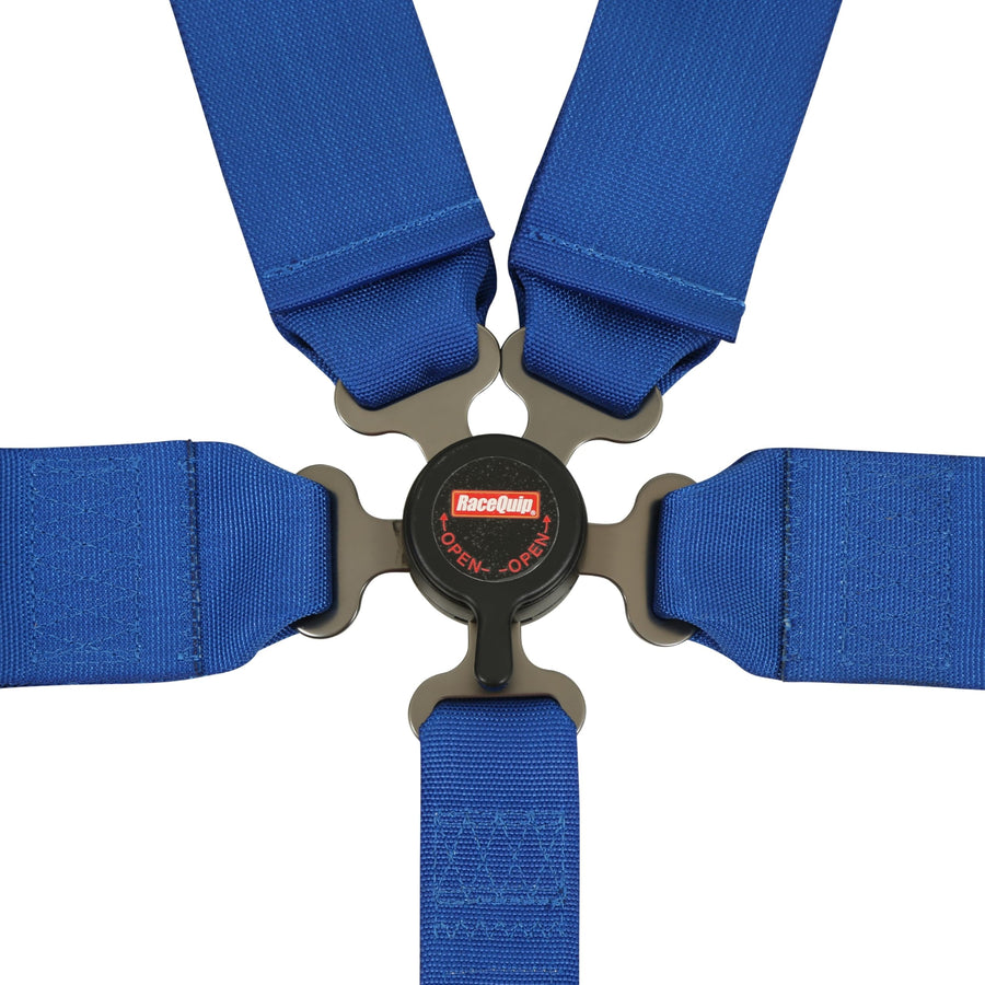 5 Point Harness Racequip 741021RQP - Sportsman - Camlock - SFI 16.1 - Pull Down Adjust - Bolt-On/Wrap Around Blue