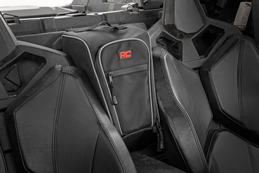 Center Storage Bag Rough Country for Polaris RZR Pro R - Water & Dust Resistant Nylon UTV Storage Organizer with Phone Pocket