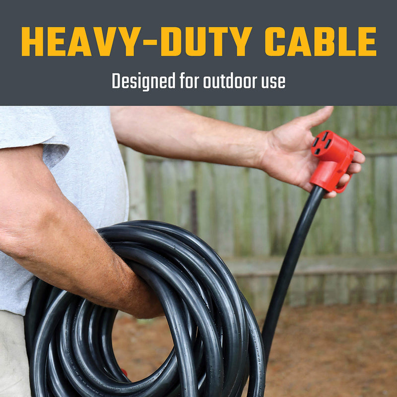 Mighty Cord Valterra A10-5050EH RV 50-Amp Extension Cord, 50 ft., Red