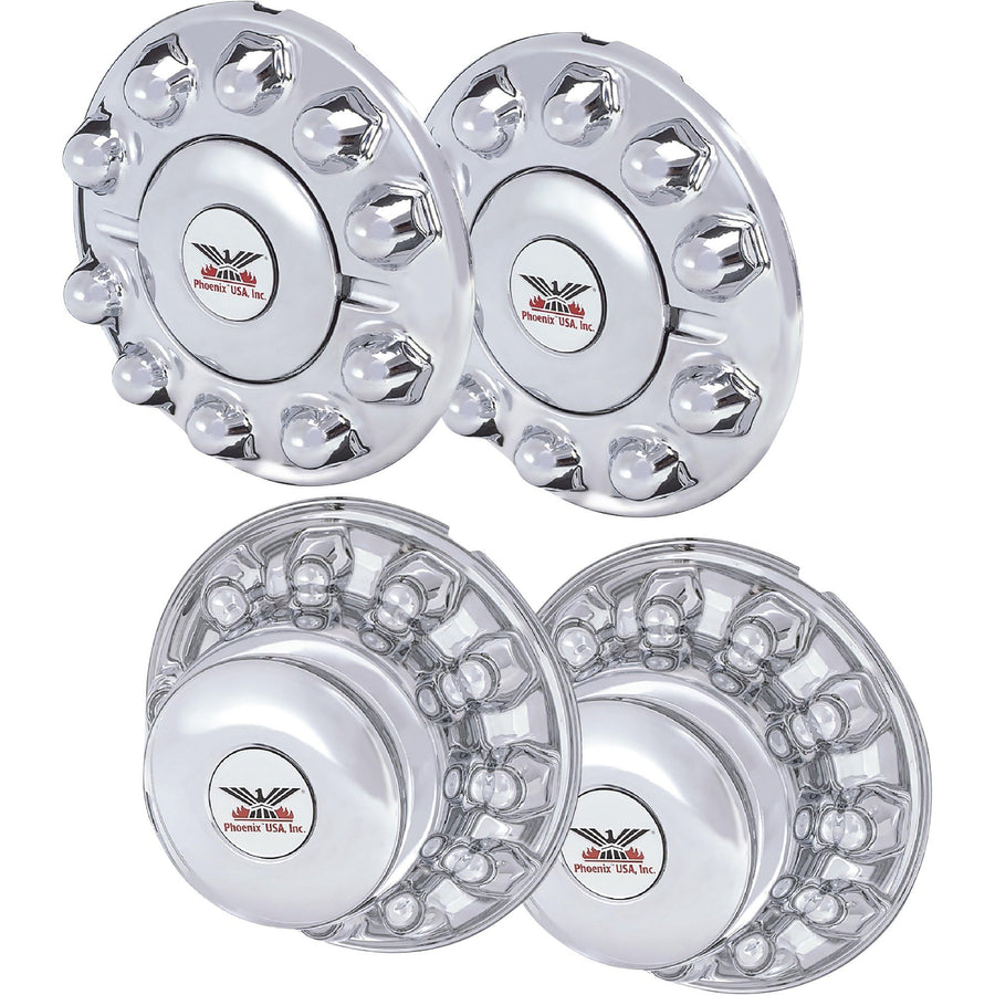 Hub and Lug Nut Cover Kit Phoenix USA - ABS Chrome, fits 2008-2011 Dodge Ram 4500, 5500, Model Number QH1002DK