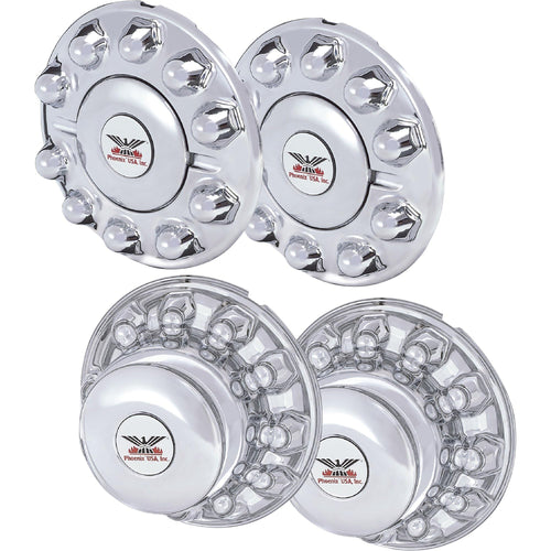 Hub and Lug Nut Cover Kit Phoenix USA - ABS Chrome, fits 2008-2011 Dodge Ram 4500, 5500, Model Number QH1002DK