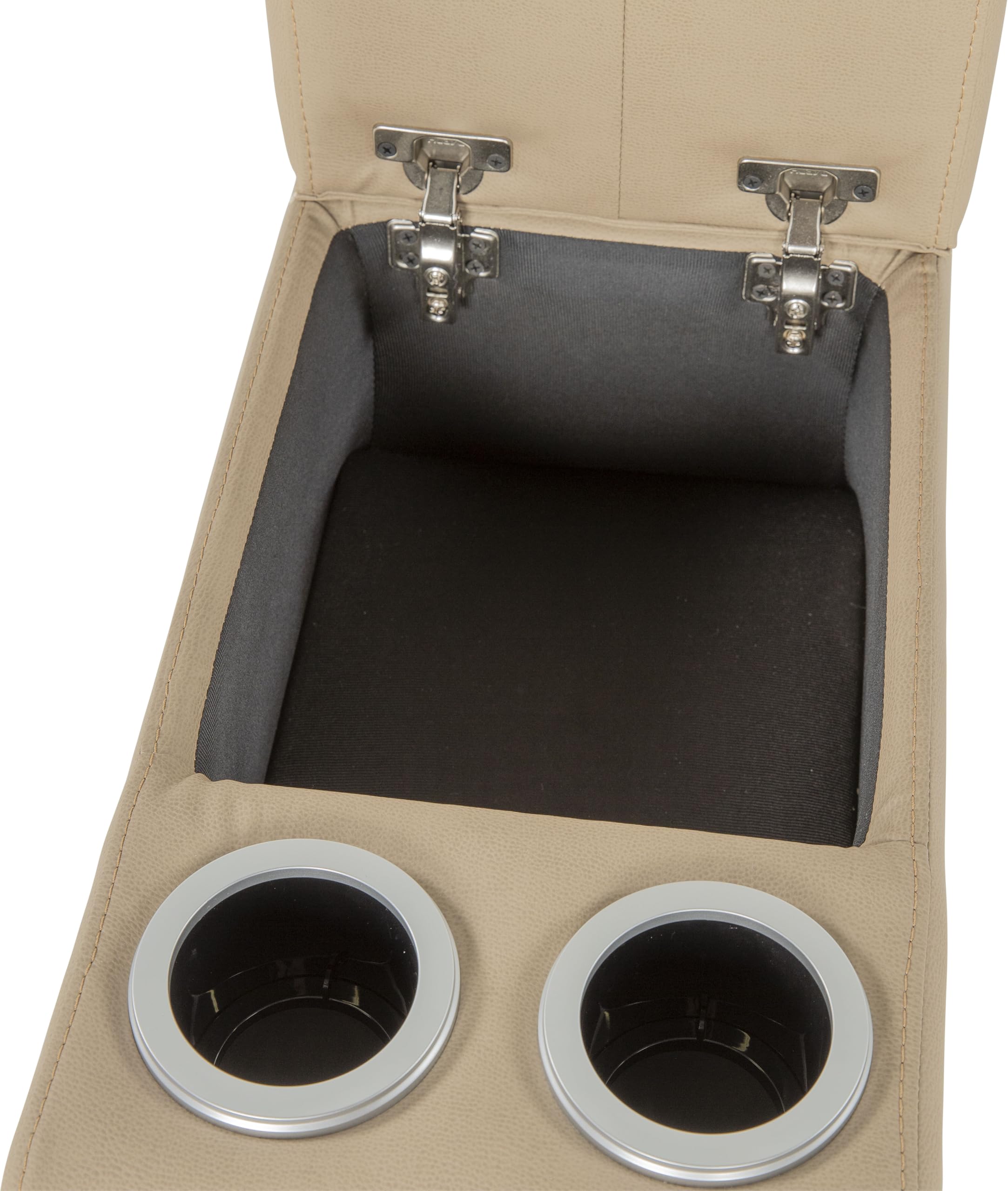 THOMAS PAYNE Driftwood Signature Seismic Series RV Theater Seating 12" Center Console with Storage Compartment, Dual Cupholders, 110V Power Pop-Up Outlet with Two USB Ports - 2024044199