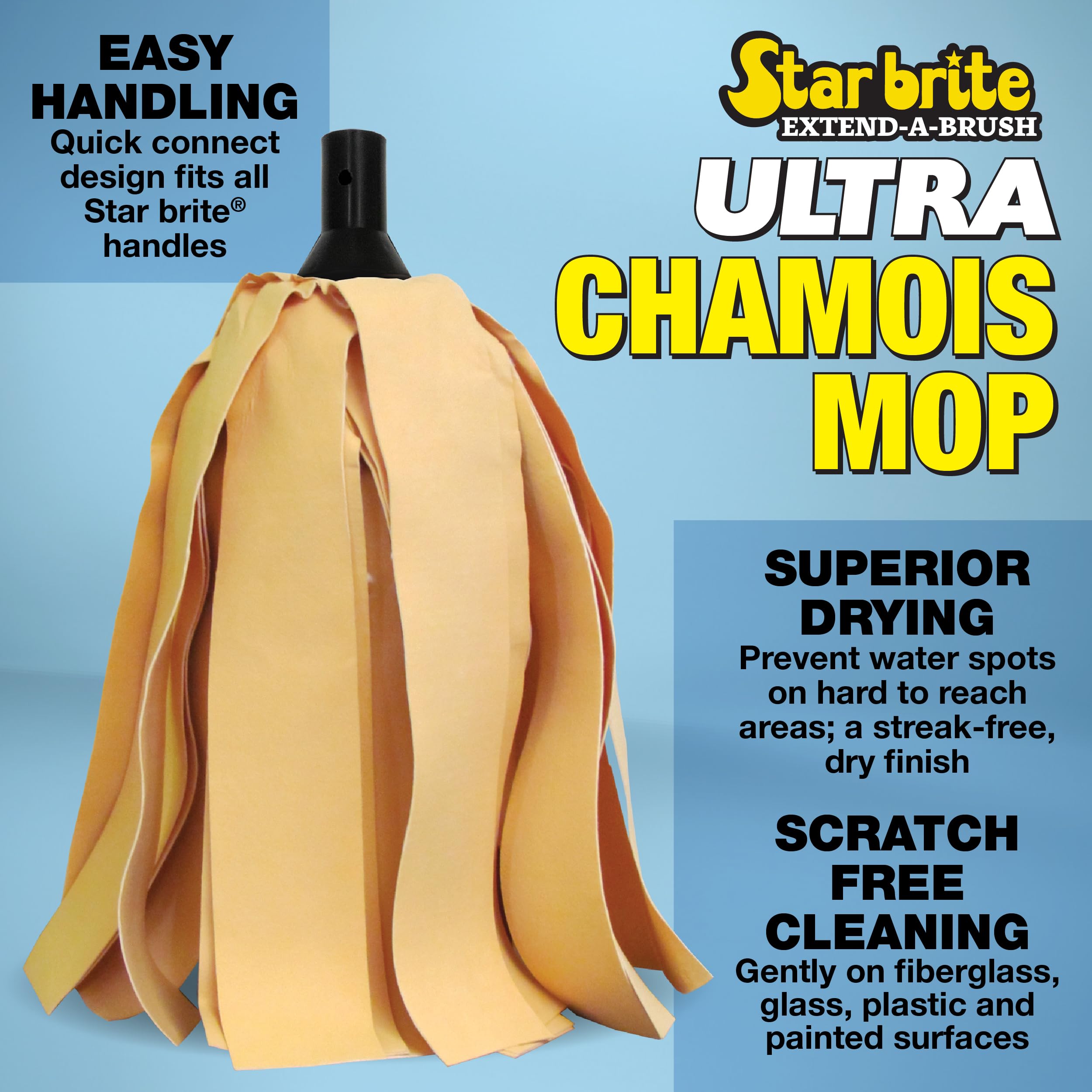 Ultra Chamois Mop & Storage Bag STAR BRITE - Premium Mop Head Attaches to All Extend-A-Brush Handles (040104)