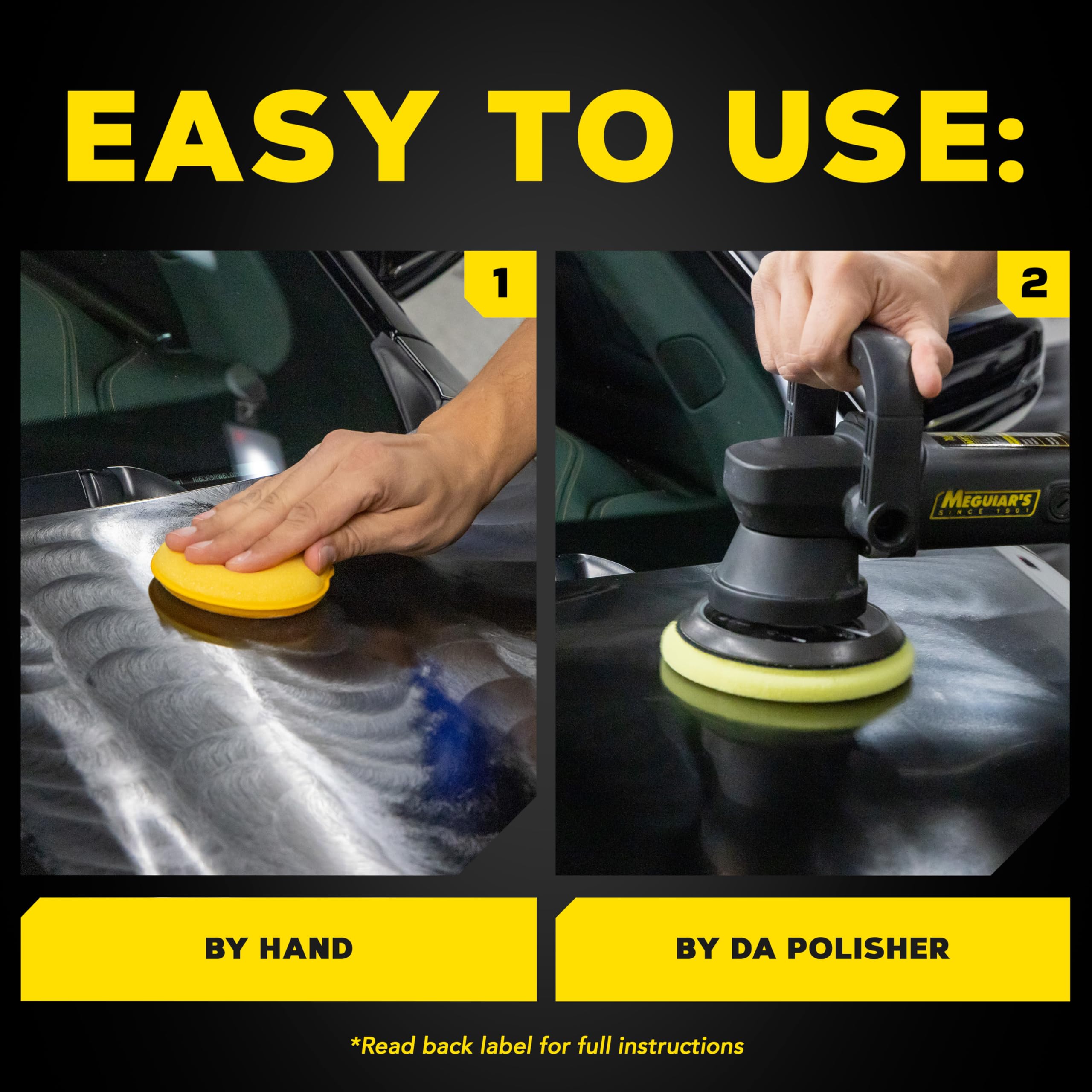 Ultimate Polish Meguiar's – High-Gloss Polish for a Show Car Shine – Permanently Removes Light Swirls to Produce a Deep, Wet Reflection with a High Gloss Shine - Easy to Use, 16 Oz