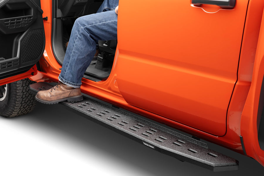Go Rhino Running Boards & Brackets RB30 | Cab Length, Galvanized Steel, Protective Bedliner Coating | 69643280T | Fits 2024 Toyota Tacoma Double Cab