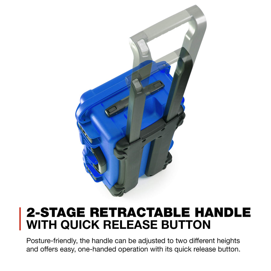 Protective Travel Case Nanuk 935 for 3 Bottles of Wine w/Wheels and Extendable Handle, TSA Approved - Blue (935-3BTLS8)