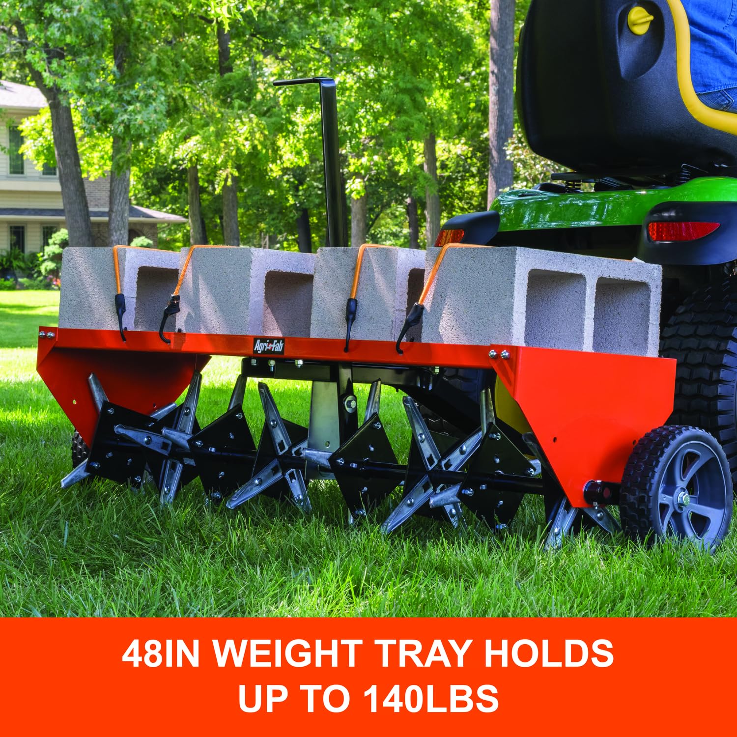 48" Agri-Fab Tow Behind Lawn Plug Aerator with Universal Hitch; Designed to Pull Behind Lawn & Garden Tractors