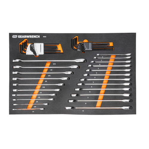 90-Tooth GEARWRENCH 44 Piece SAE/Metric Ratcheting Wrench and Hex Key Set - 86528