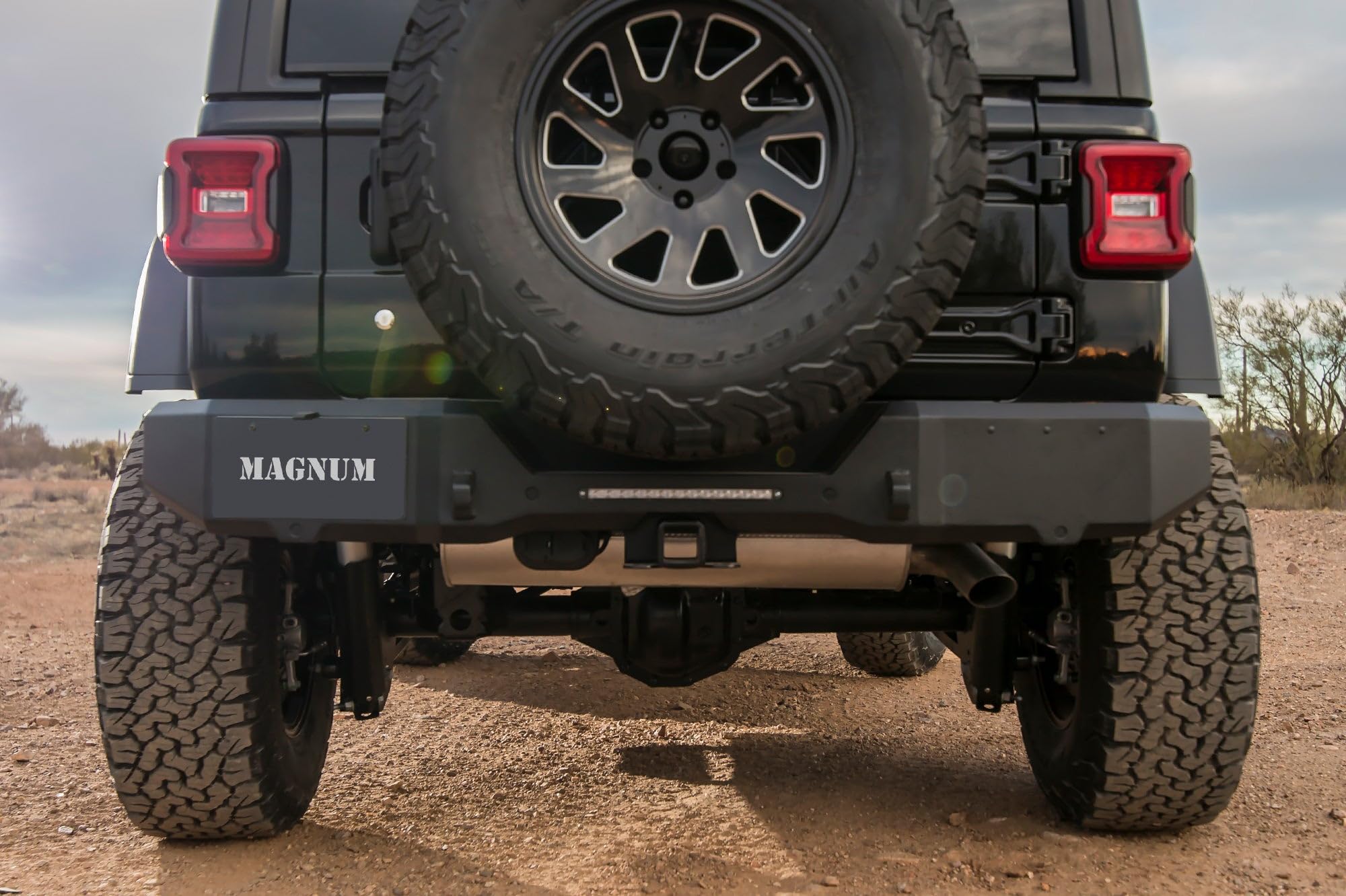 Rear Bumper Magnum RT Style Black Compatible with 2018-2025 Wrangler JL/JLU