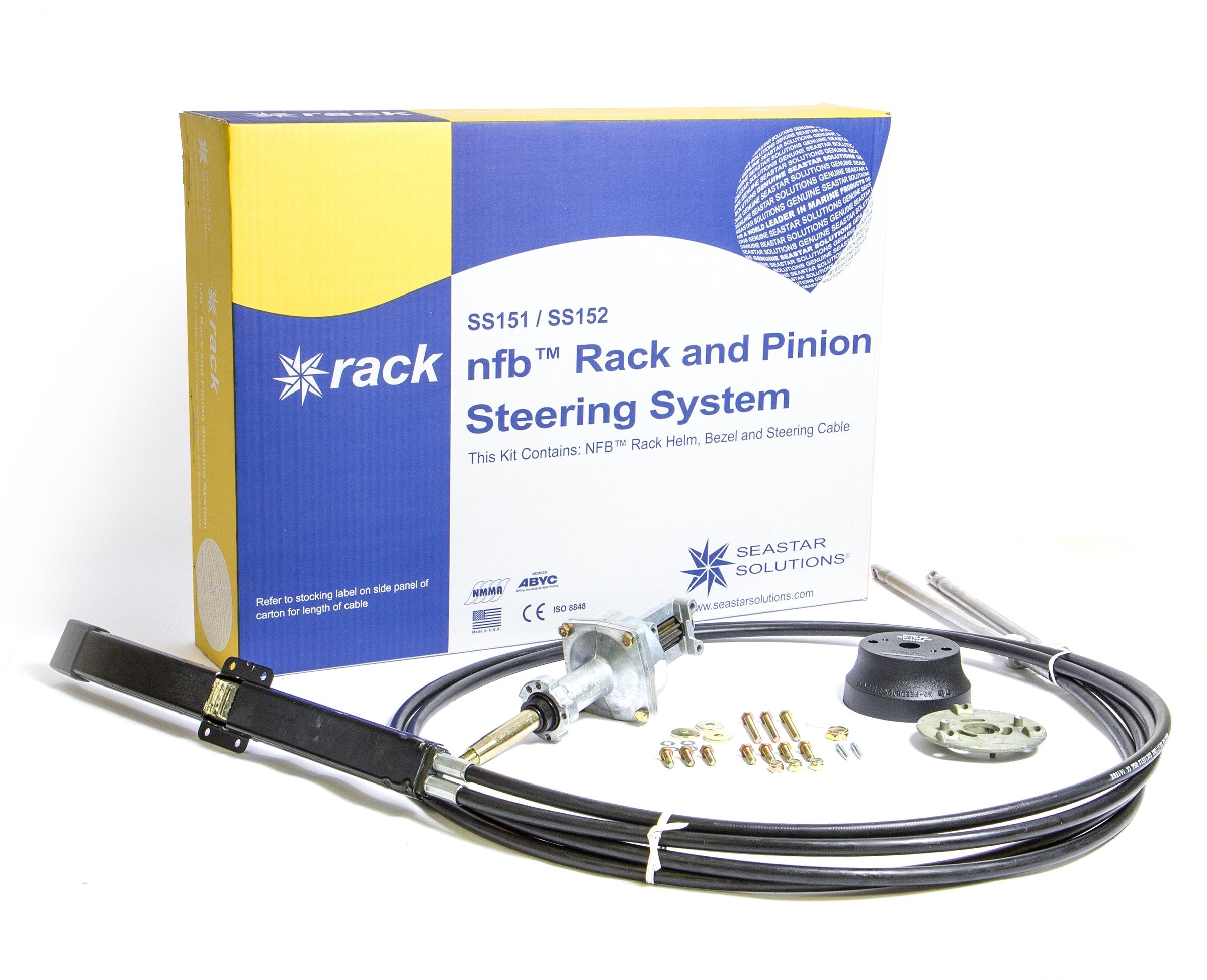 Dometic SeaStar Pro Rack Steering Kit NFB (No Feedback) with Dual Cables, SS15213, 13ft.